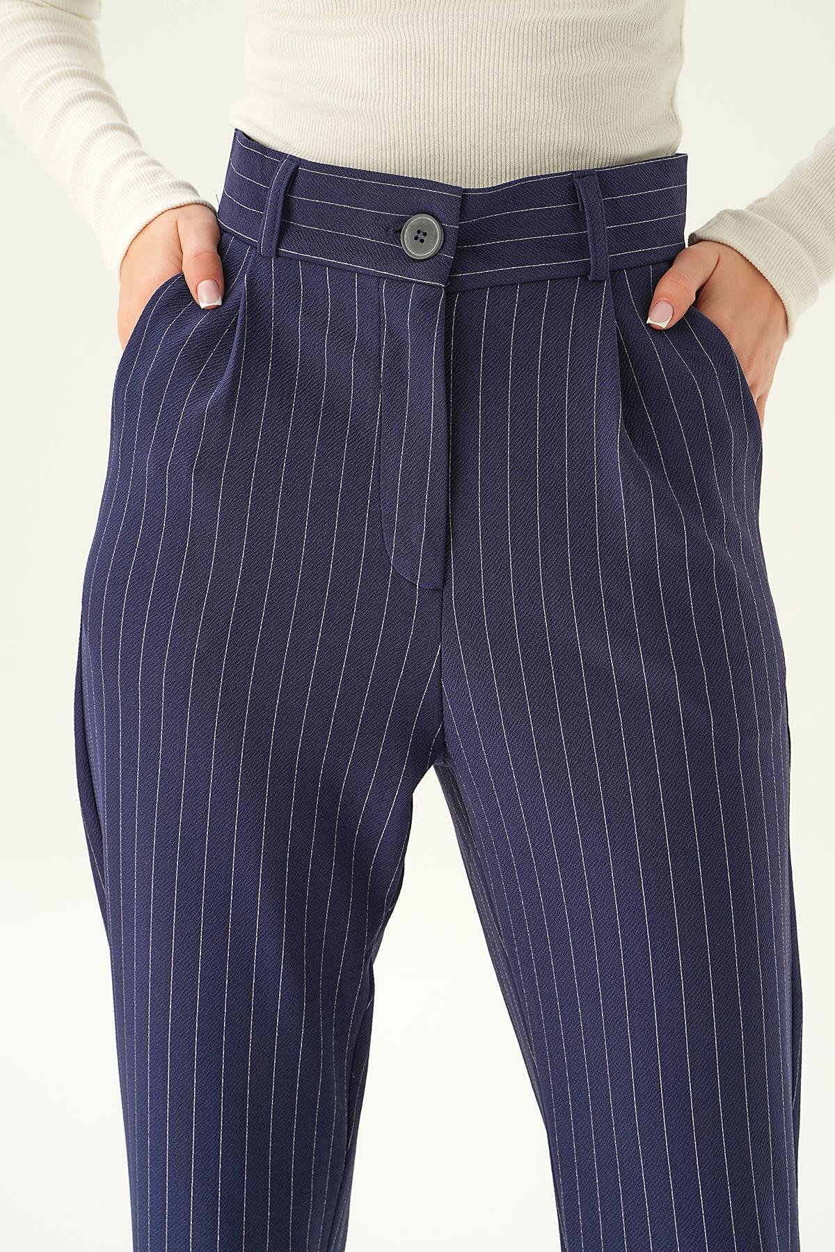 Laci Çizgili Cepli Pantolon 6906A - 5