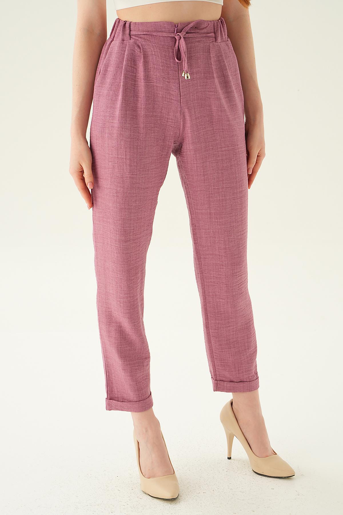 Gül Önü Fermuarlı Pantolon 6913A - 4