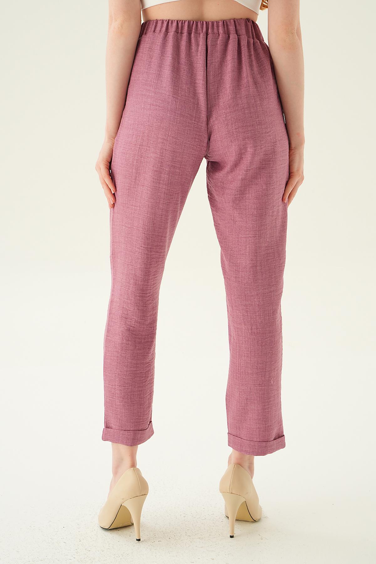 Gül Önü Fermuarlı Pantolon 6913A - 5