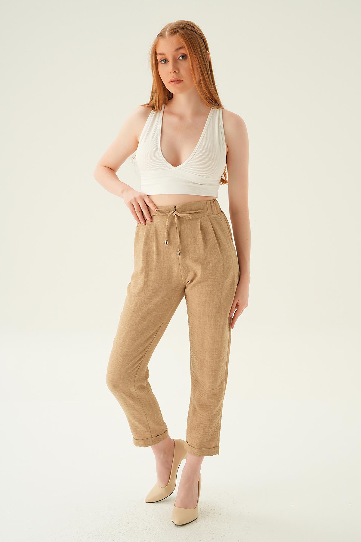 Vizon Önü Fermuarlı Pantolon 6913A 