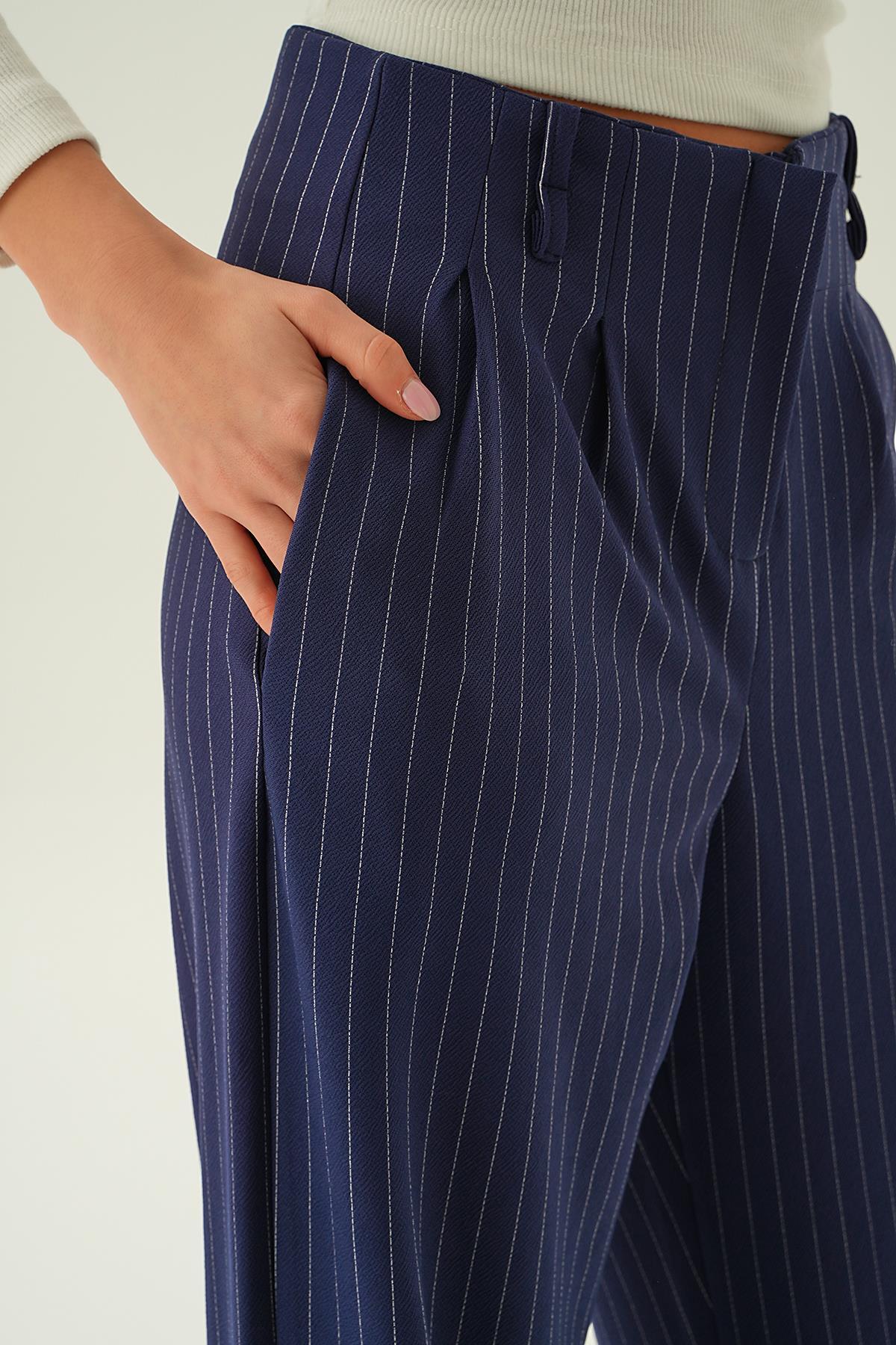 Laci Yüksek Bel Bol Paça Pantolon 6918A - 3