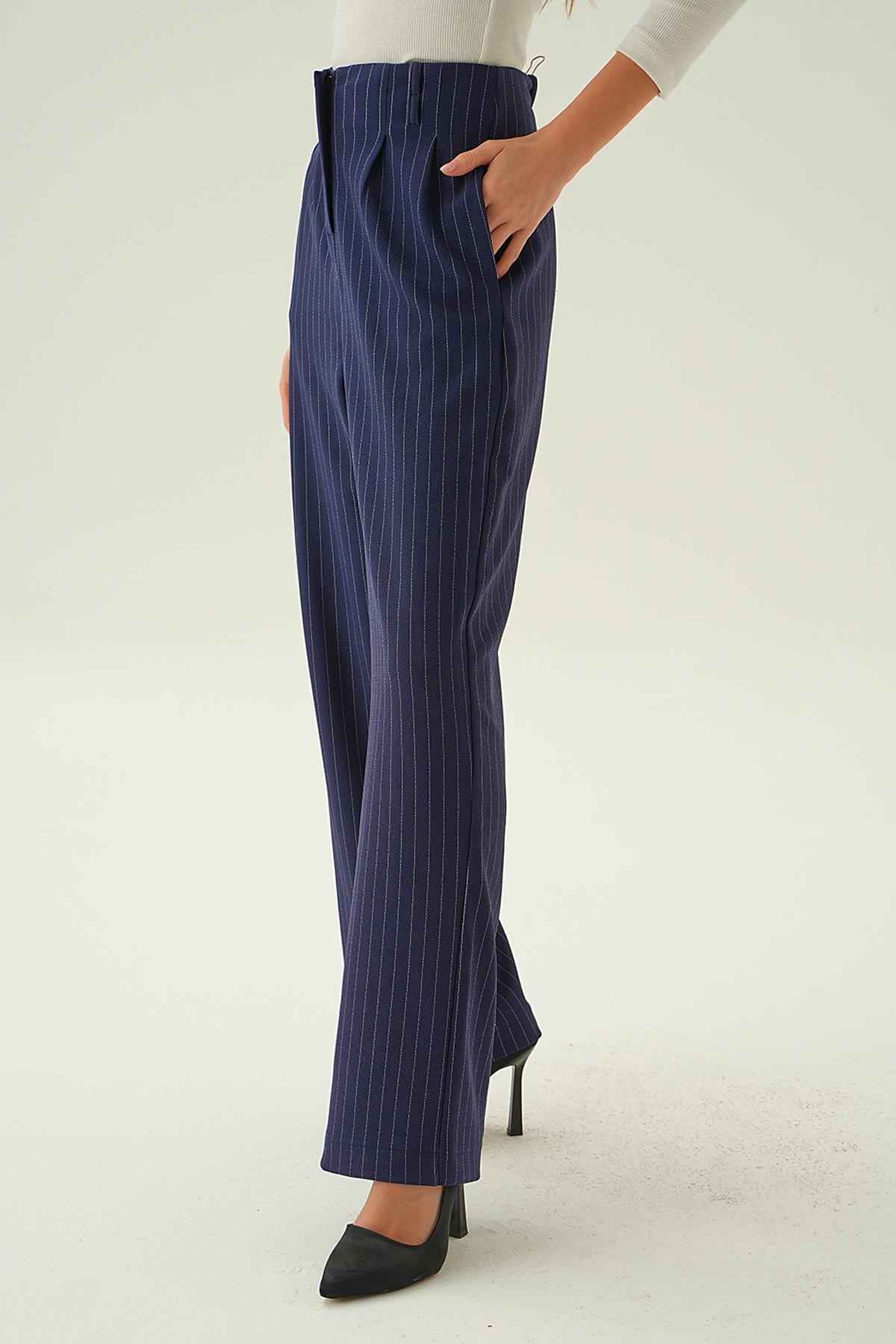 Laci Yüksek Bel Bol Paça Pantolon 6918A - 4