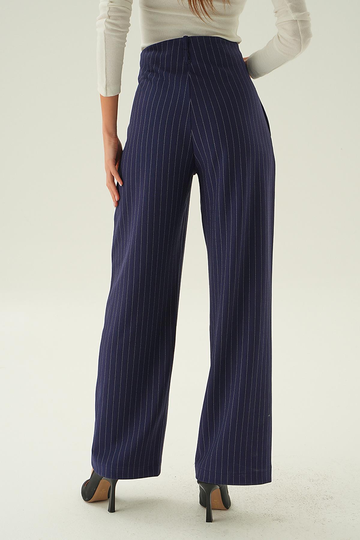 Laci Yüksek Bel Bol Paça Pantolon 6918A - 6