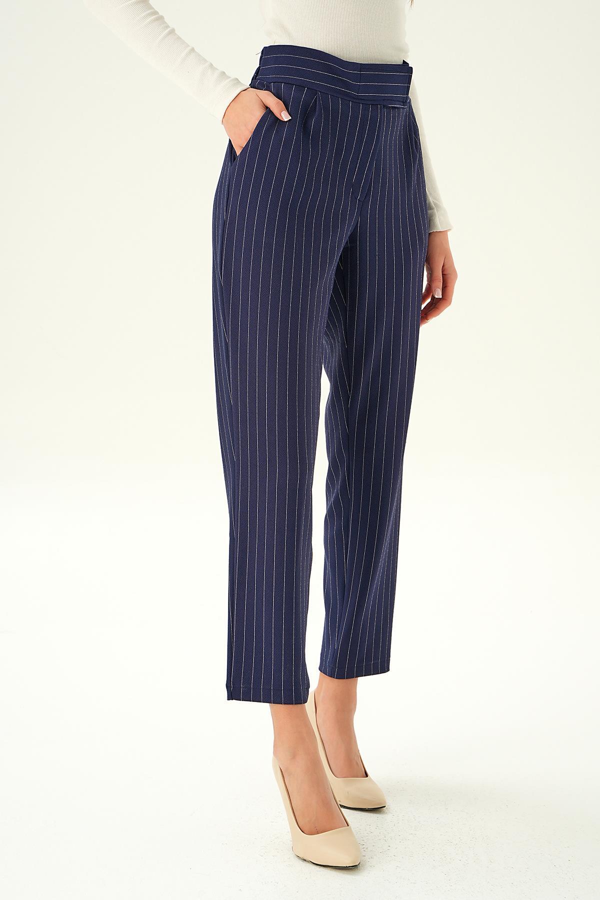 6919A Cırtlı Pile Detay Pantolon - 3