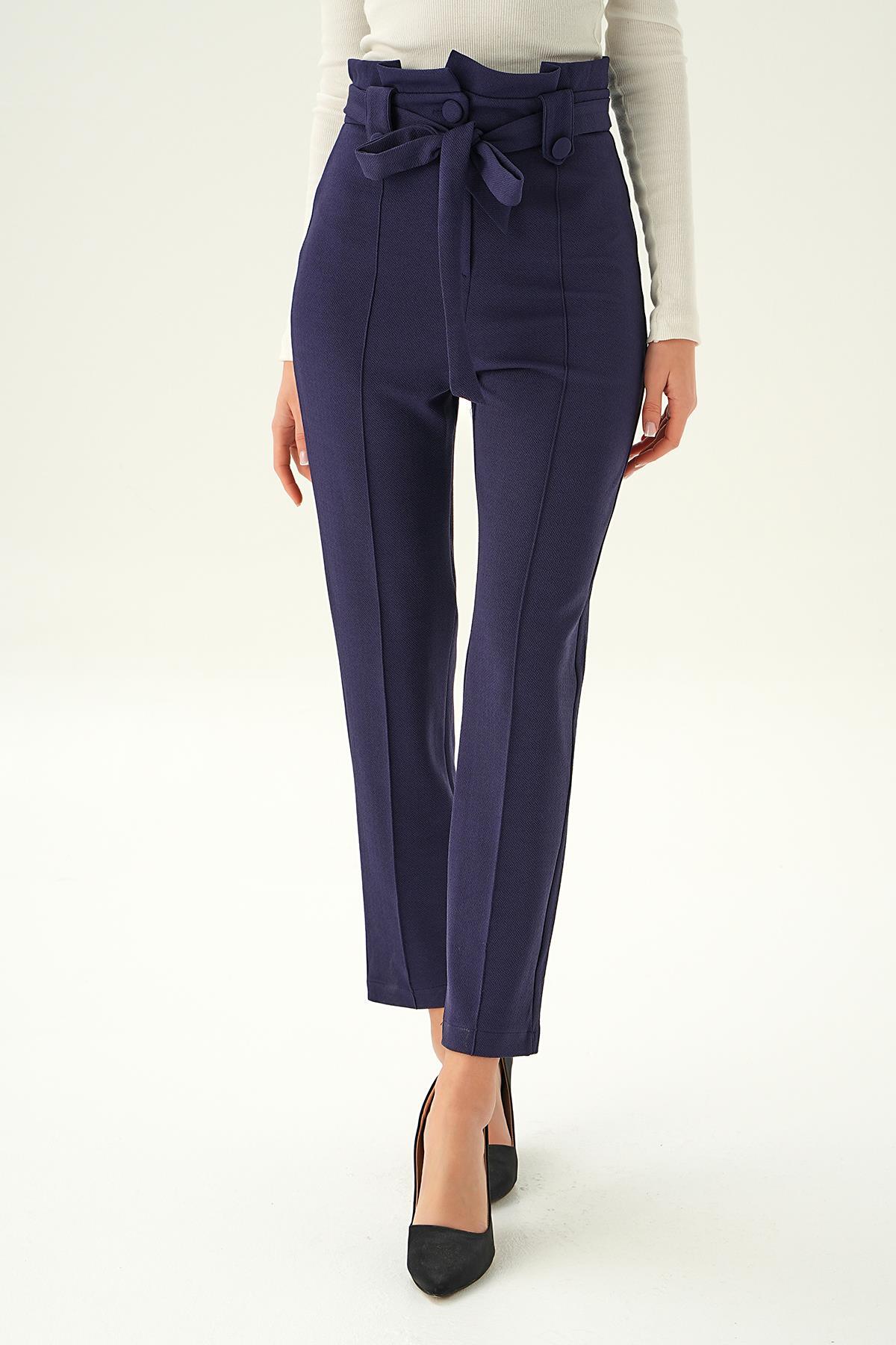 6921A Düğme Detay Havuç Pantolon Laci - 2