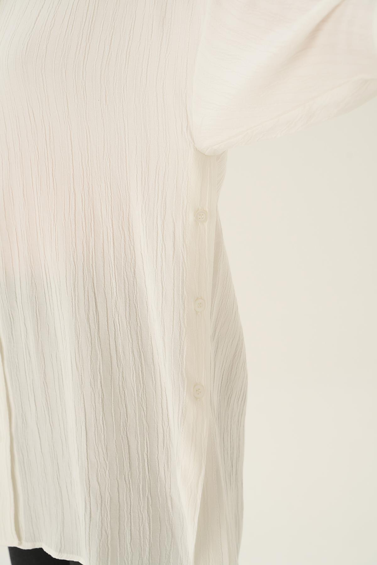 Ekru Oversize Gömlek 6931A - 4