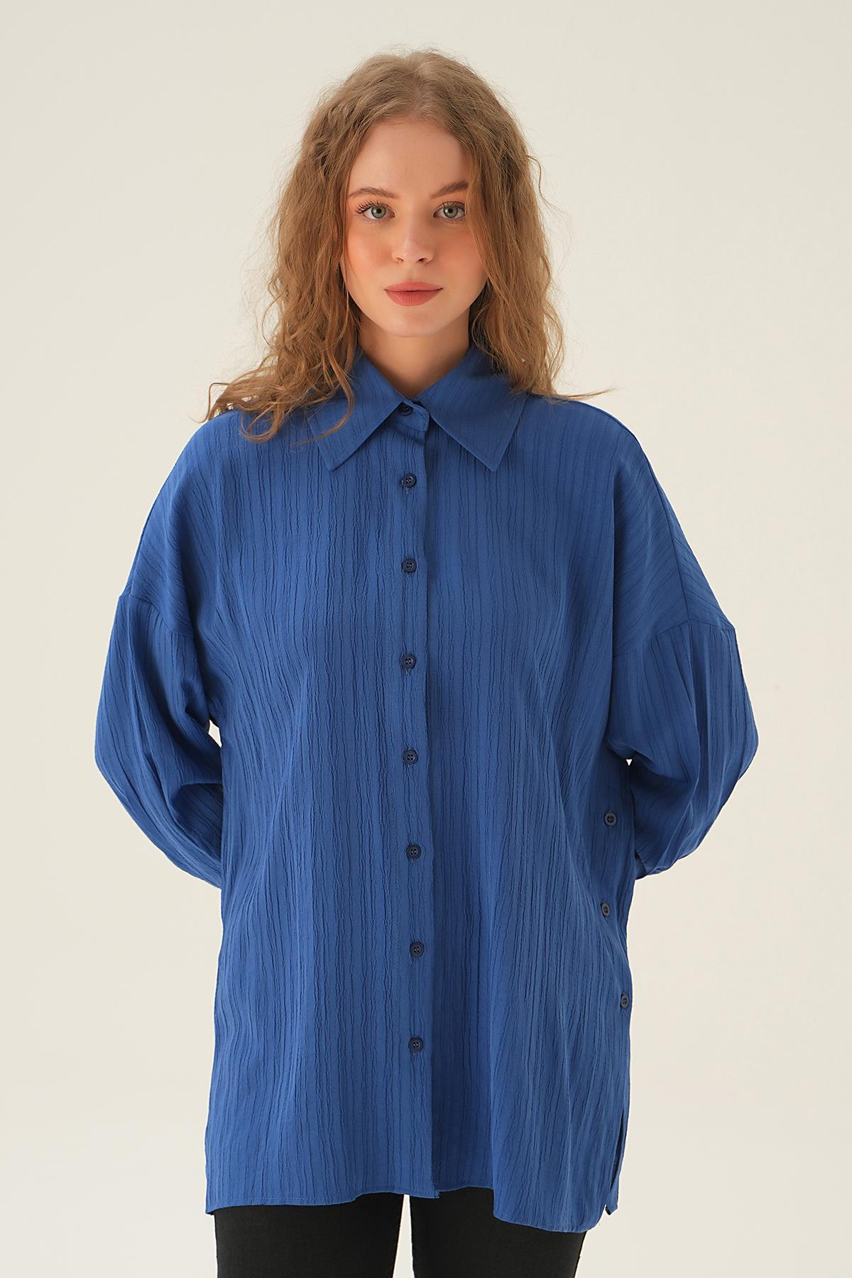 İndigo Oversize Gömlek 6931A - 3