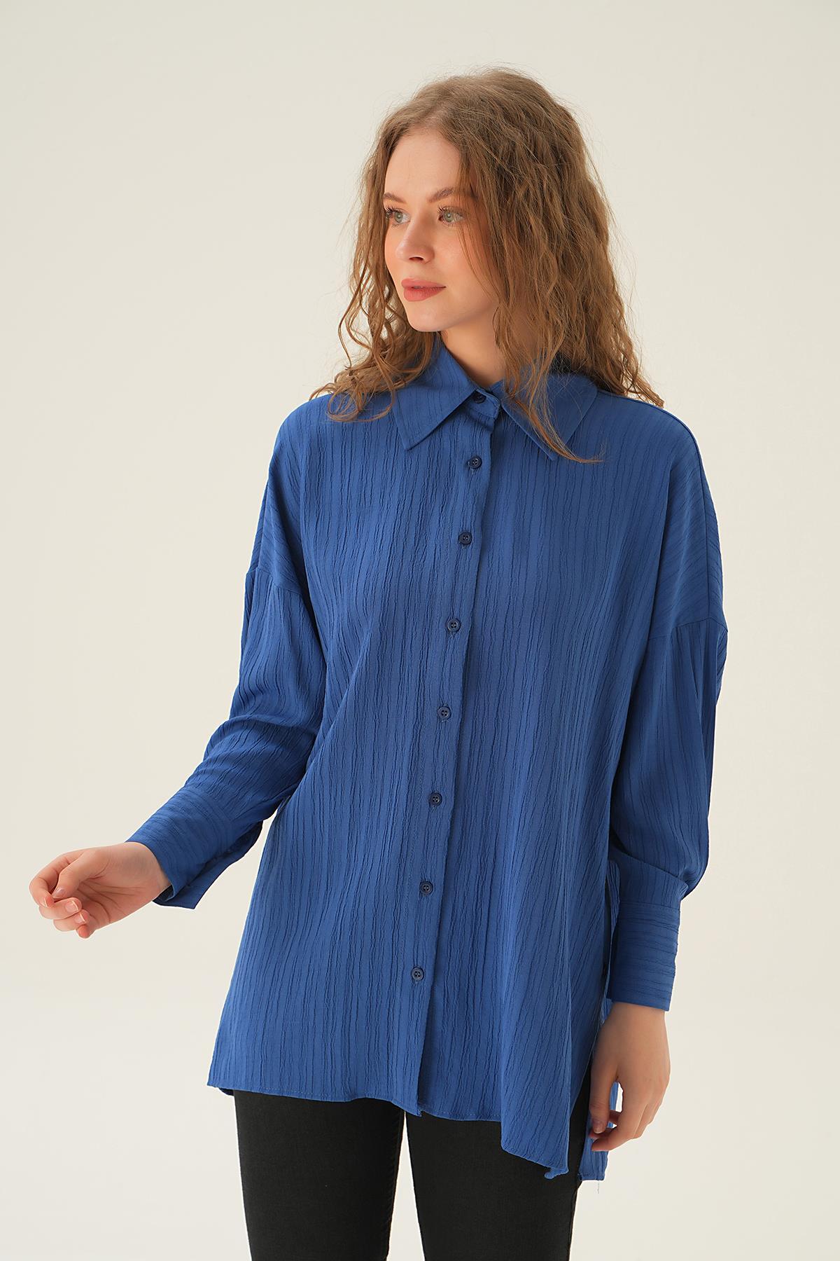 İndigo Oversize Gömlek 6931A - 4