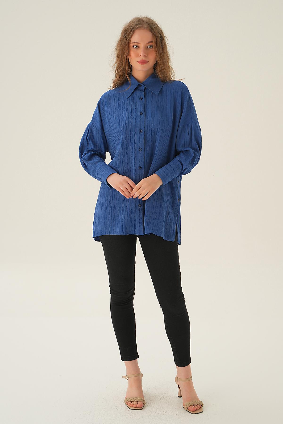 İndigo Oversize Gömlek 6931A - 6