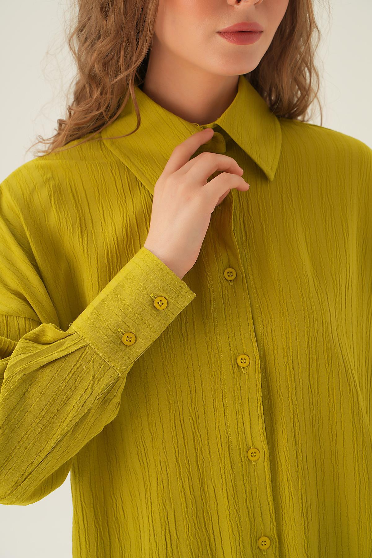 6931A Oversize Gömlek Olive Yeşili - 4