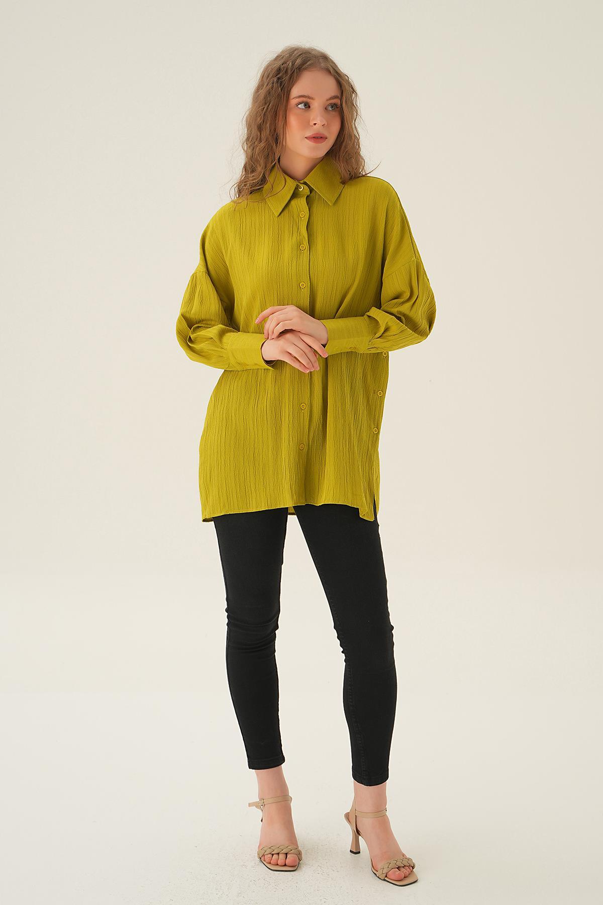 6931A Oversize Gömlek Olive Yeşili - 6