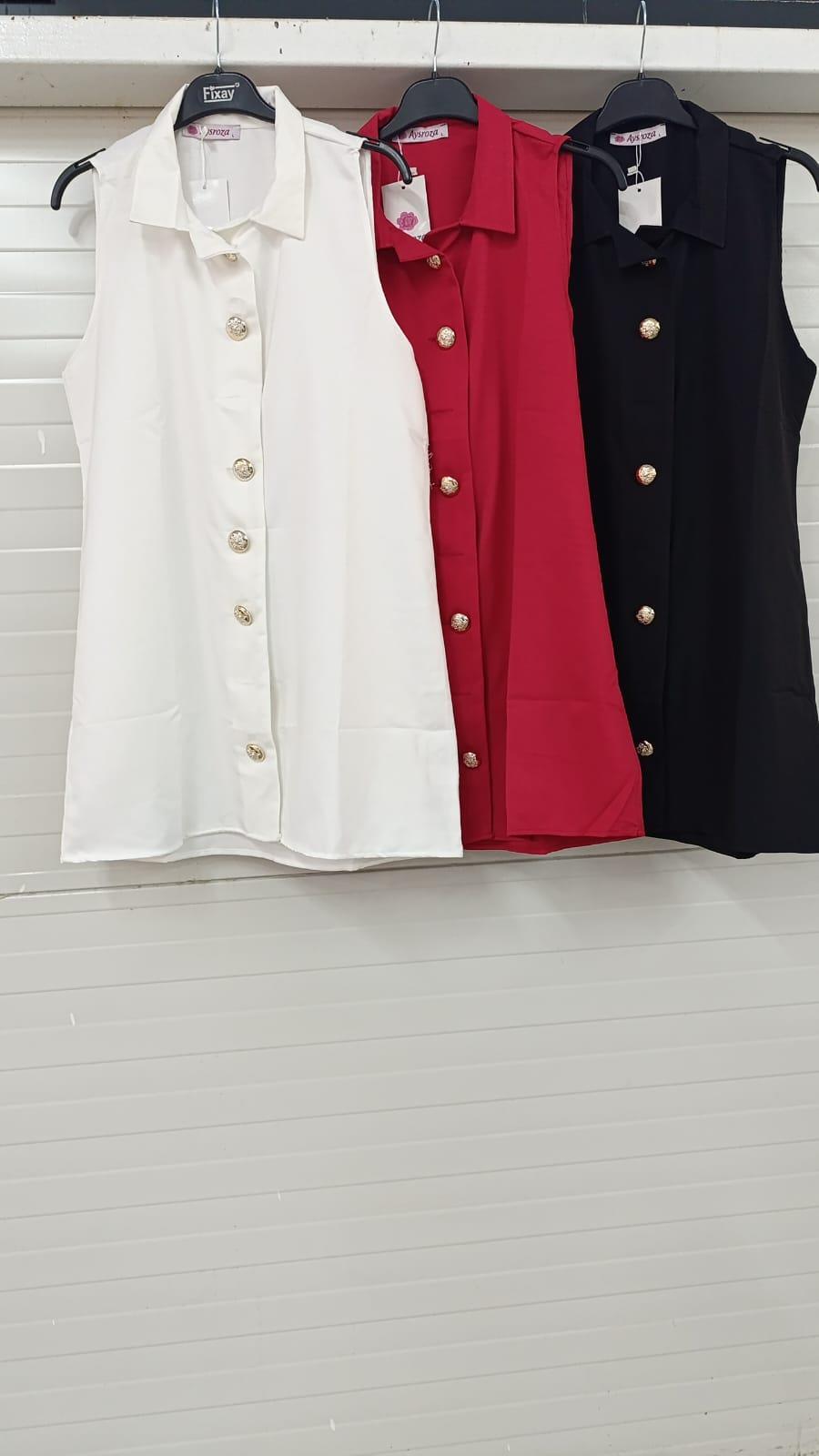 7001 sıfır kol düğmeli elbise Beyaz - 1