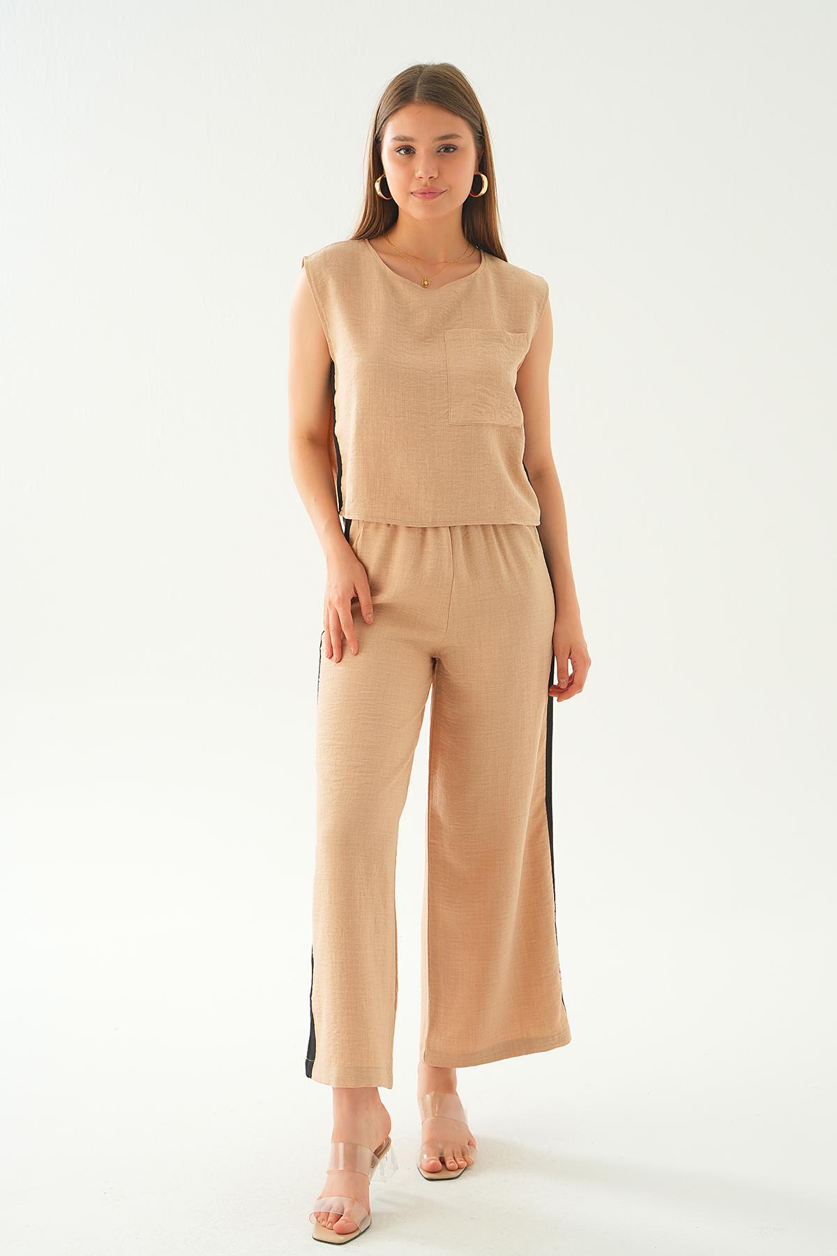 7017 Şeritli Pantolon Takım Bisküvi 