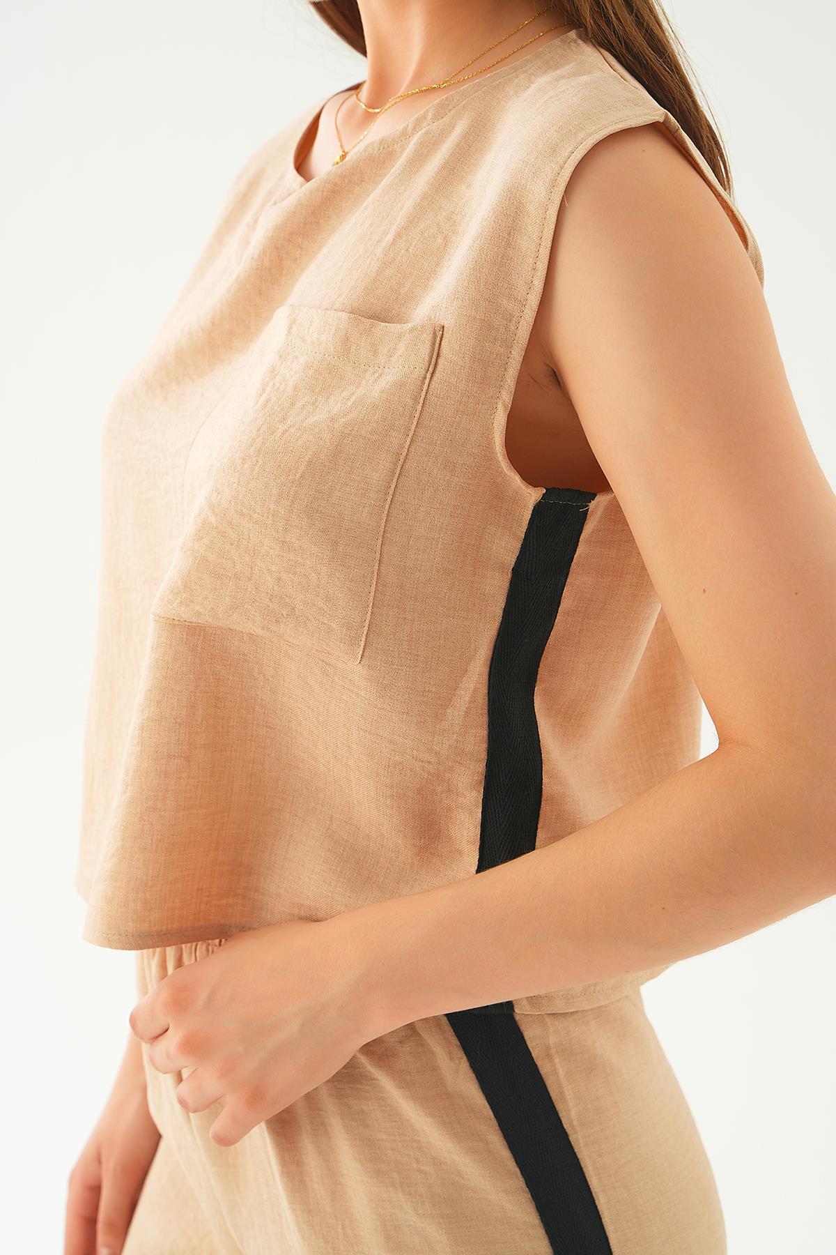 7017 Şeritli Pantolon Takım Bisküvi - 6