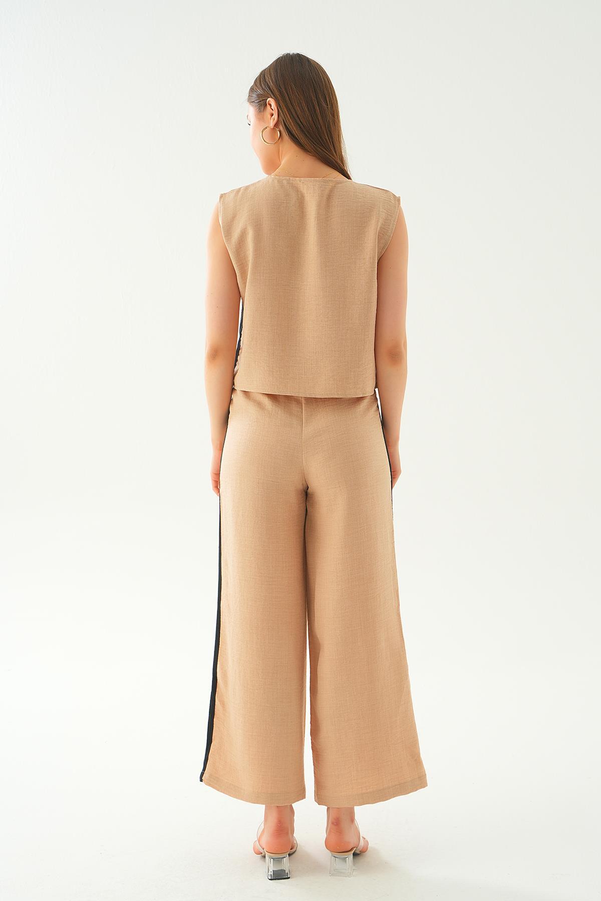 Bisküvi Şeritli Pantolon Takım 7017 - 5