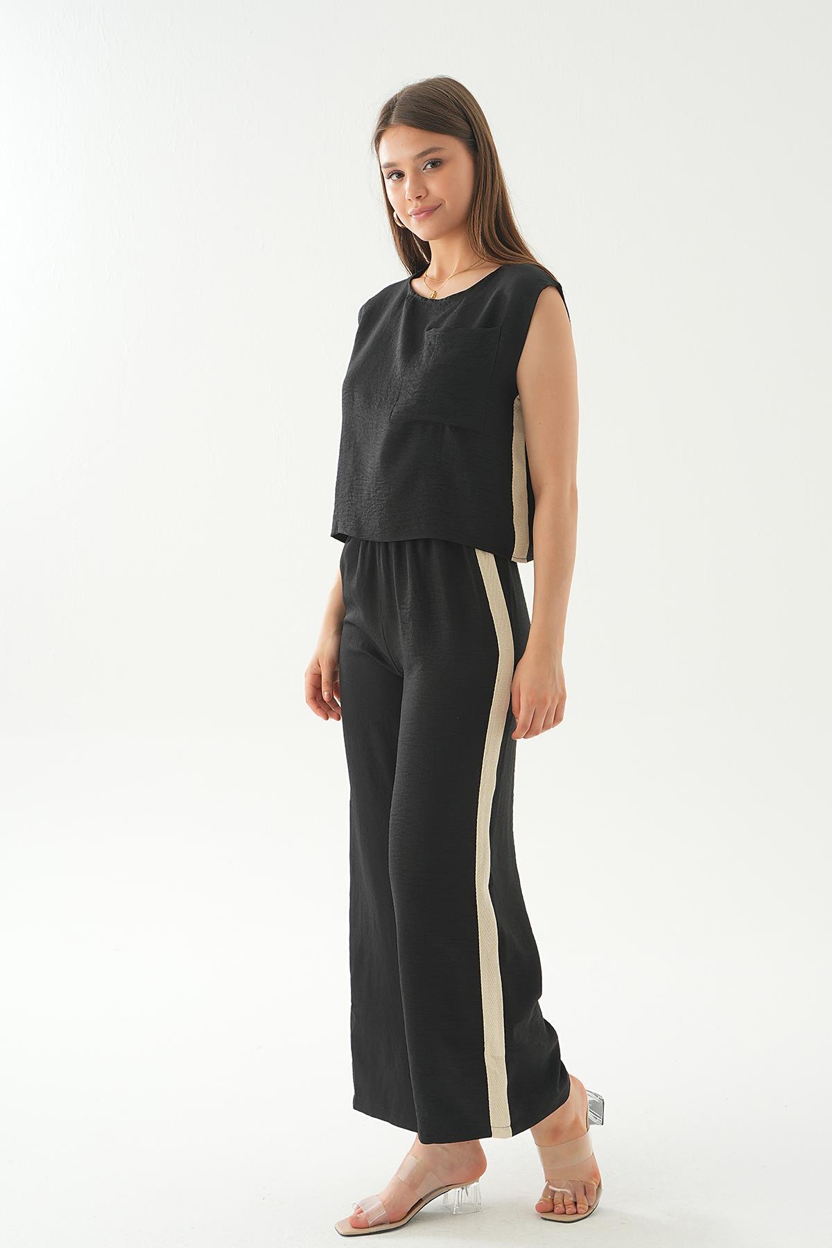 Siyah Şeritli Pantolon Takım 7017 - 3