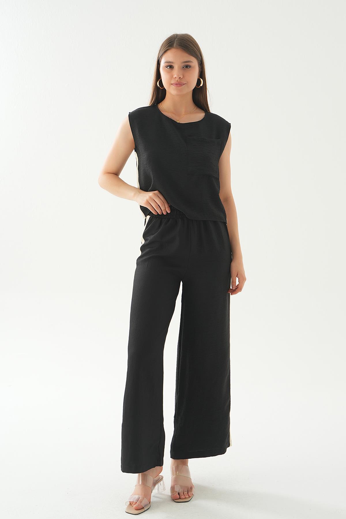 Siyah Şeritli Pantolon Takım 7017 - 6