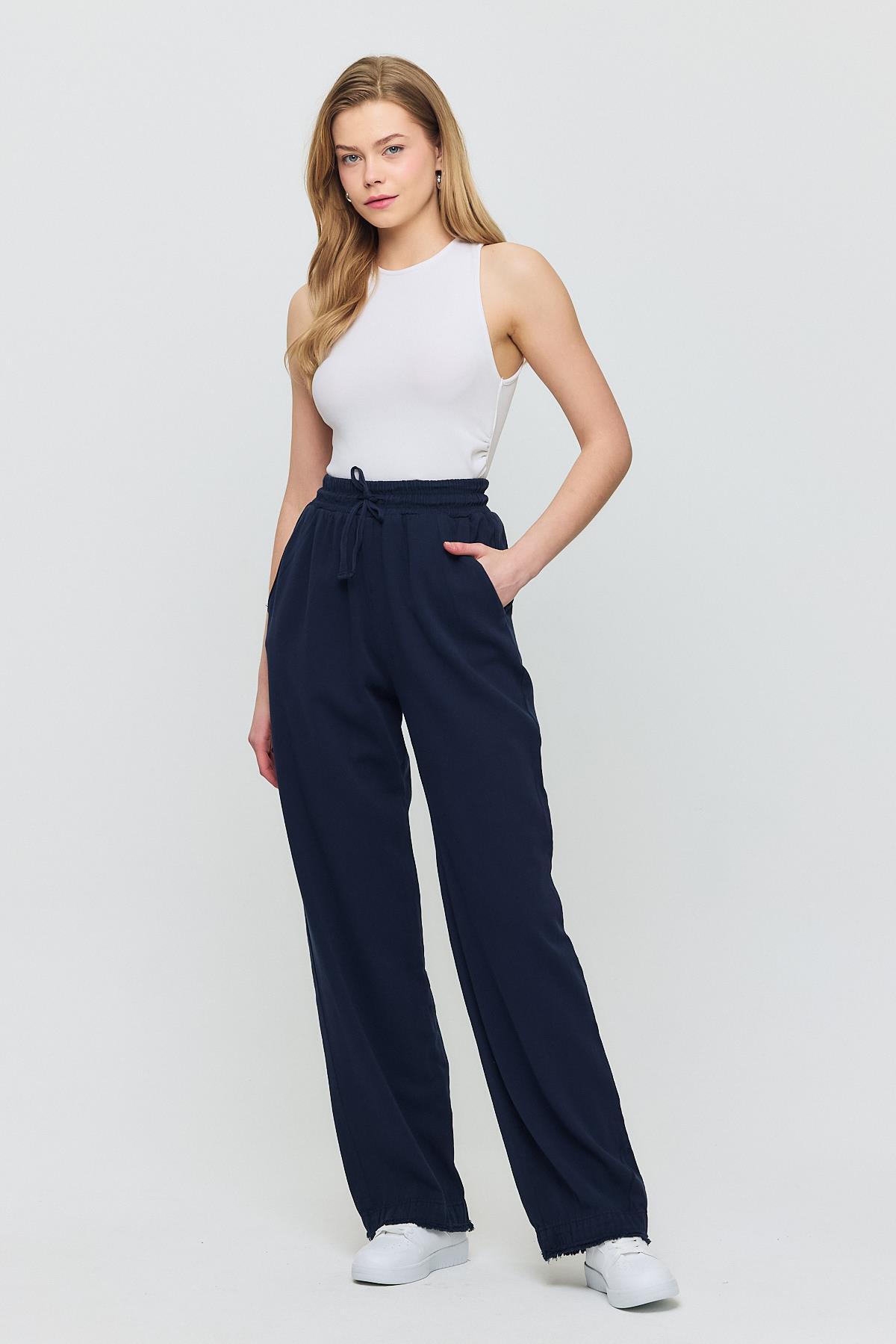 7022 Gronigen Bağcık Beli Lastikli Pantolon Laci 