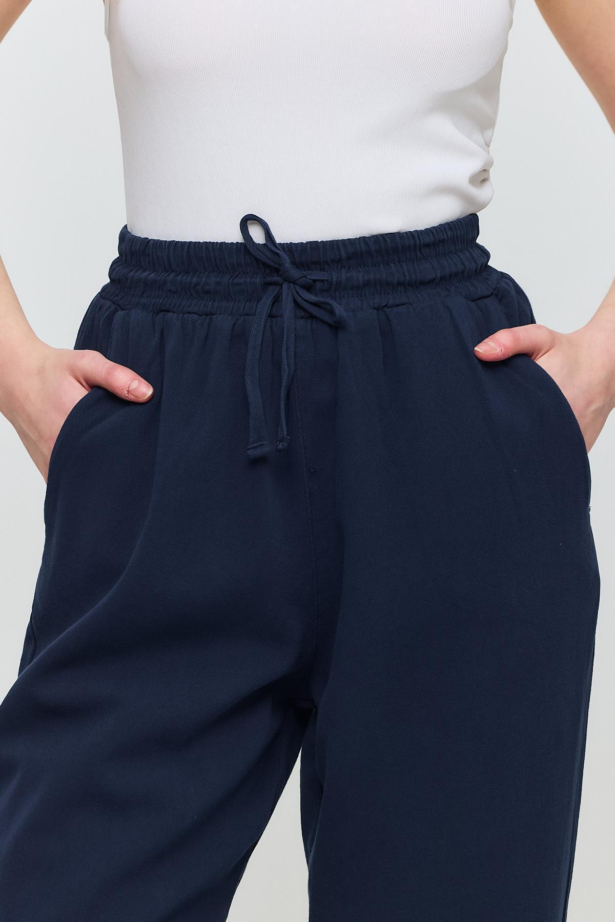 7022 Gronigen Bağcık Beli Lastikli Pantolon Laci - 4