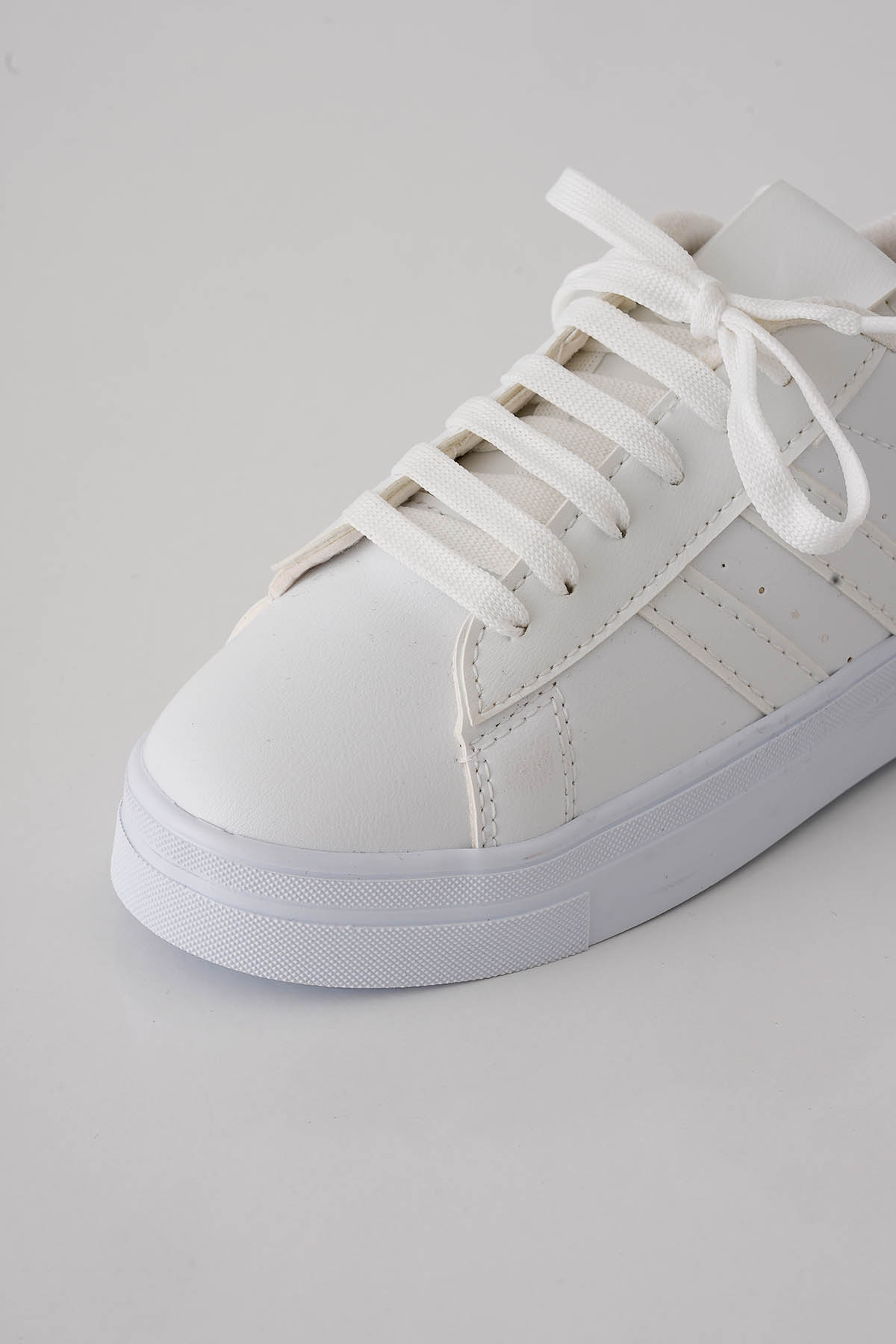 7033 Çizgili Ayakkabı Beyaz - 6