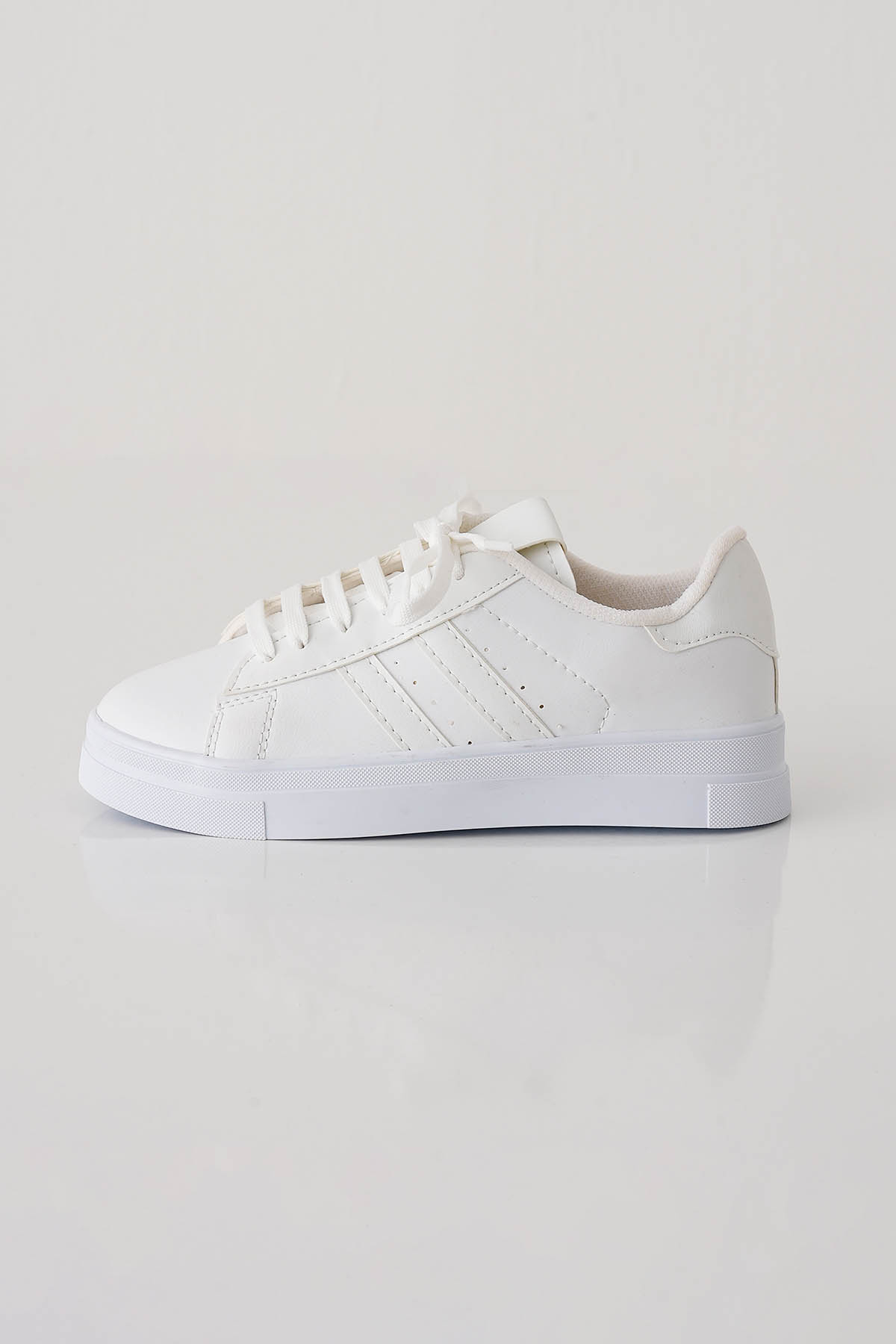 7033 Çizgili Ayakkabı Beyaz - 1