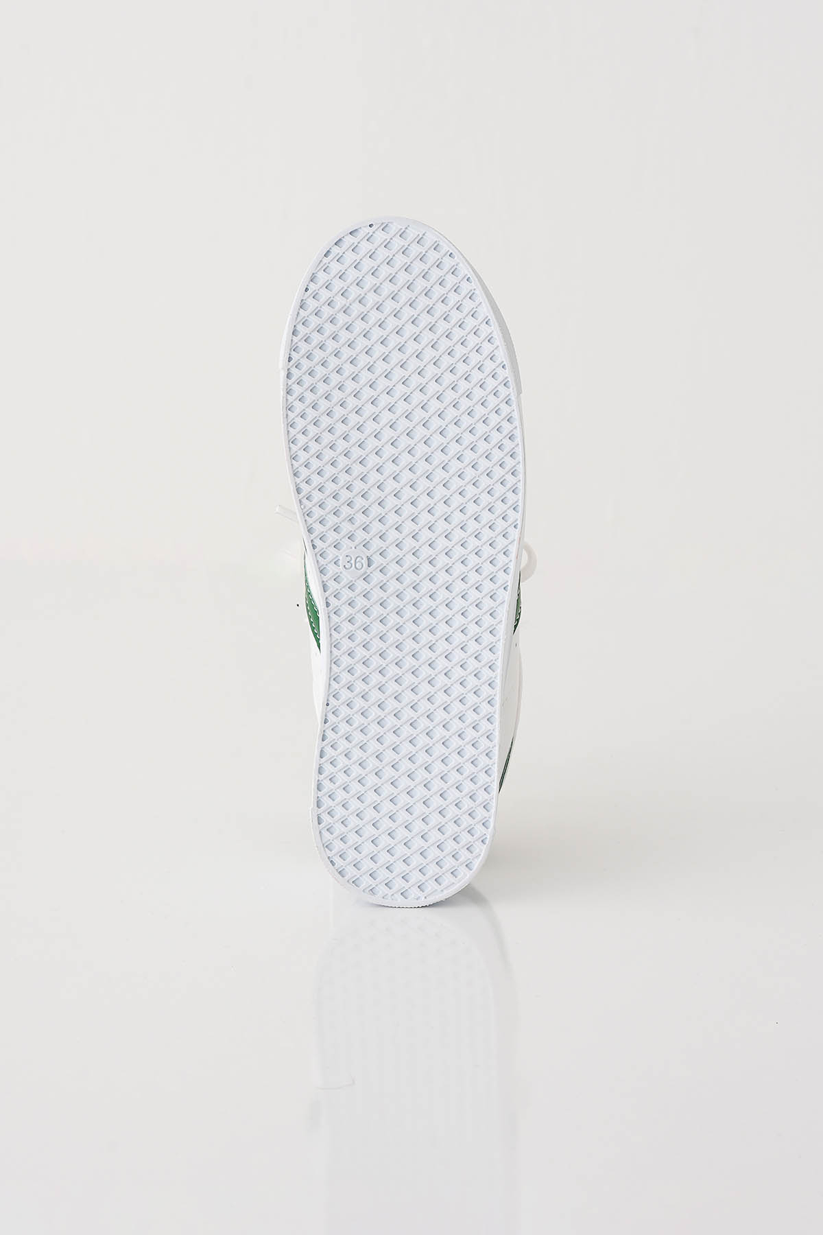 Beyaz - Yeşil Çizgili Ayakkabı 7034 - 4