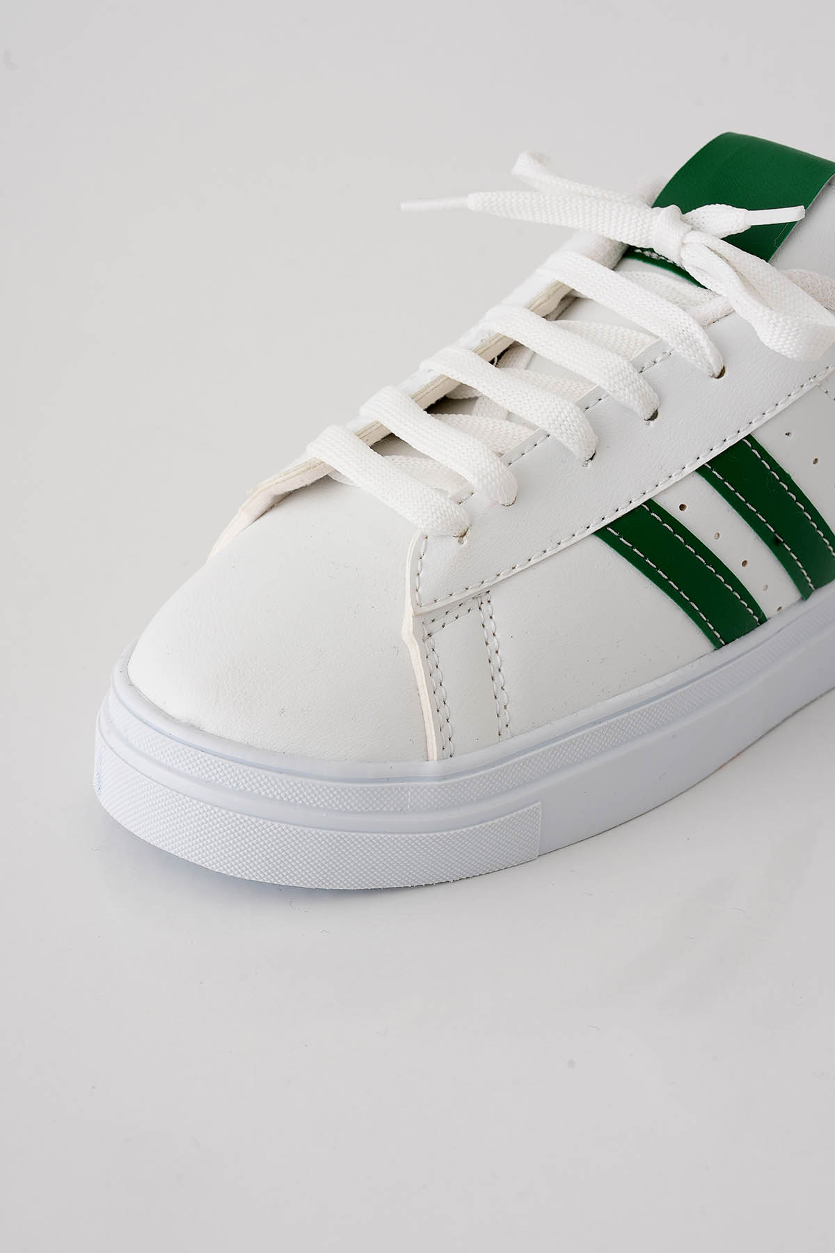 Beyaz - Yeşil Çizgili Ayakkabı 7034 - 6