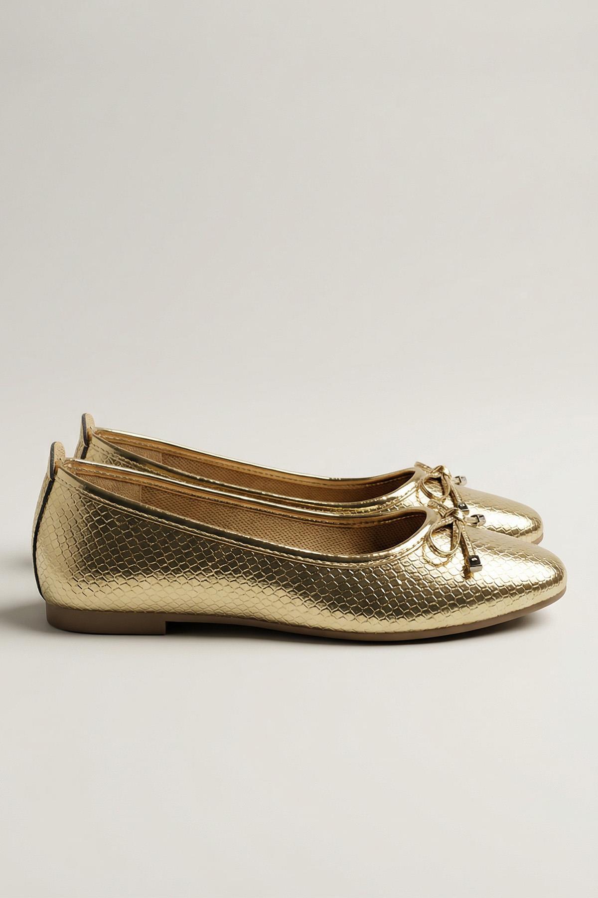 7037 Timsah Desen Fiyonklu Babet Gold - 2