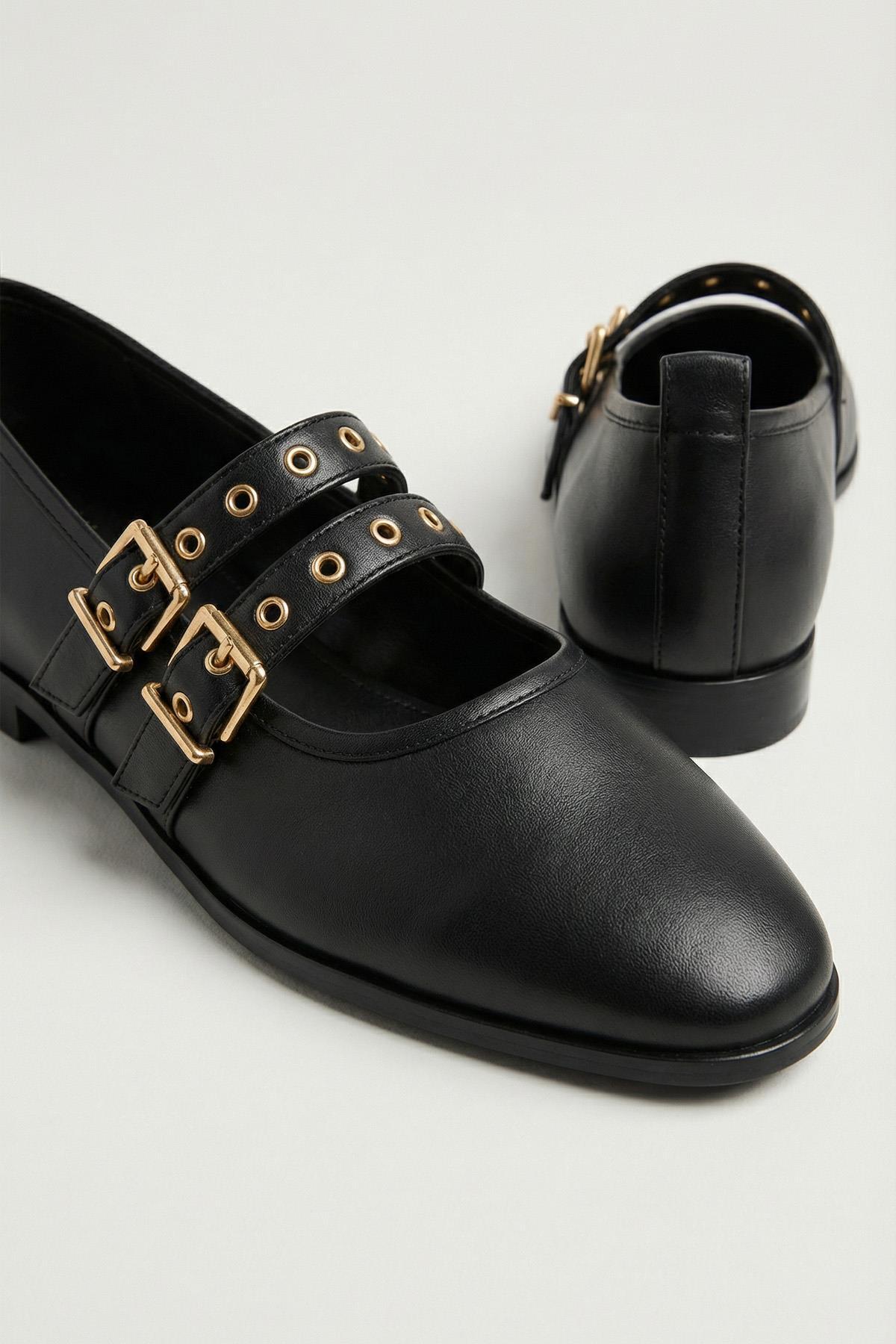 Siyah Kemer Detay Babet 7038 - RAYS