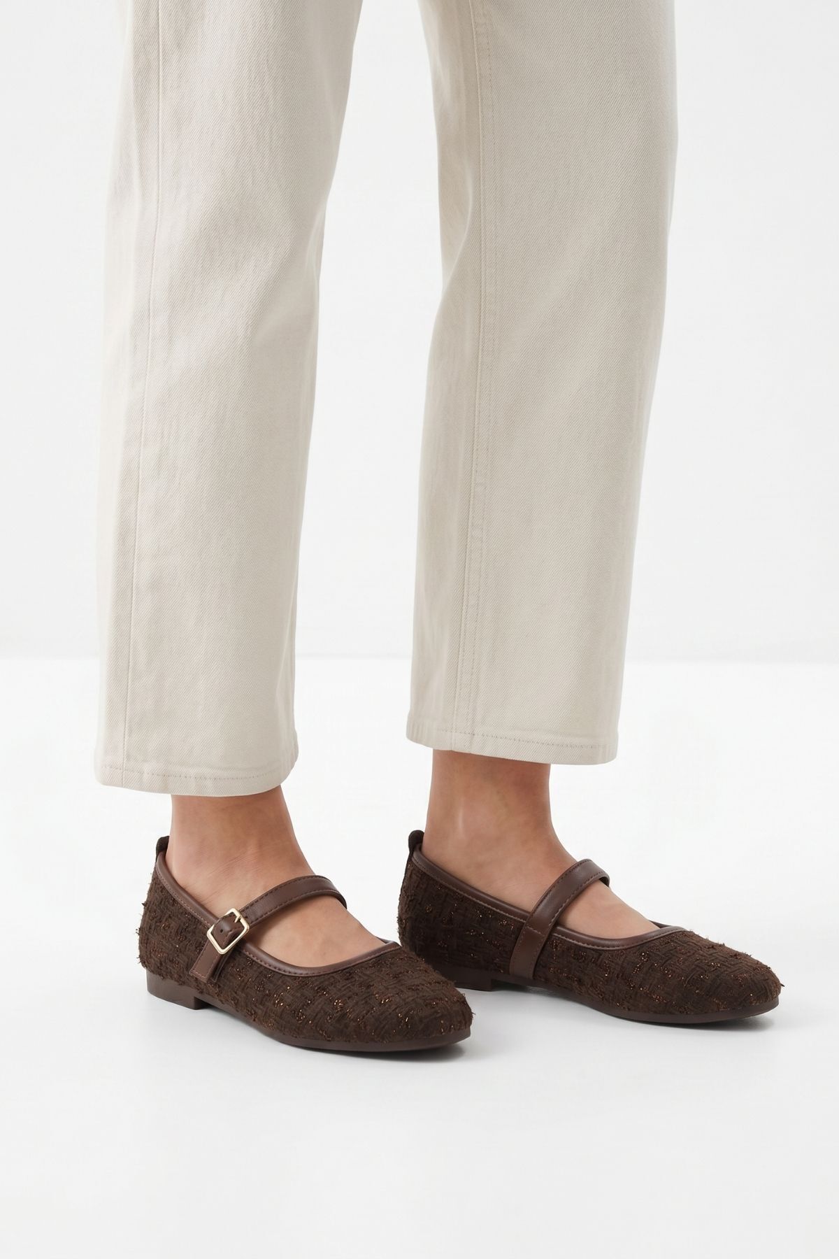 Kahve Simli Kemerli Babet 7045 - RAYS