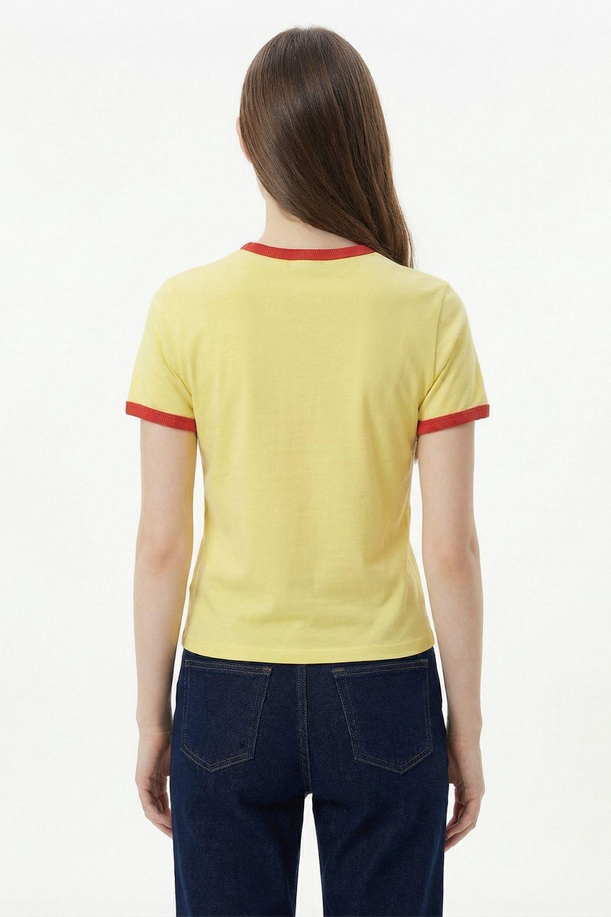 Sarı Kiraz Desen Tişört 7062 - RAYS