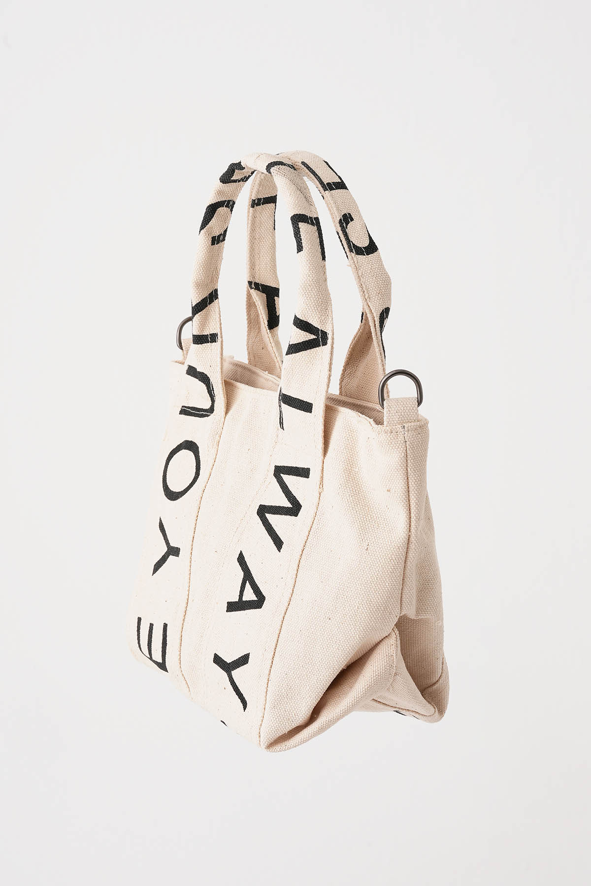 Krem Baskılı Kanvas Çanta 7063 - 2