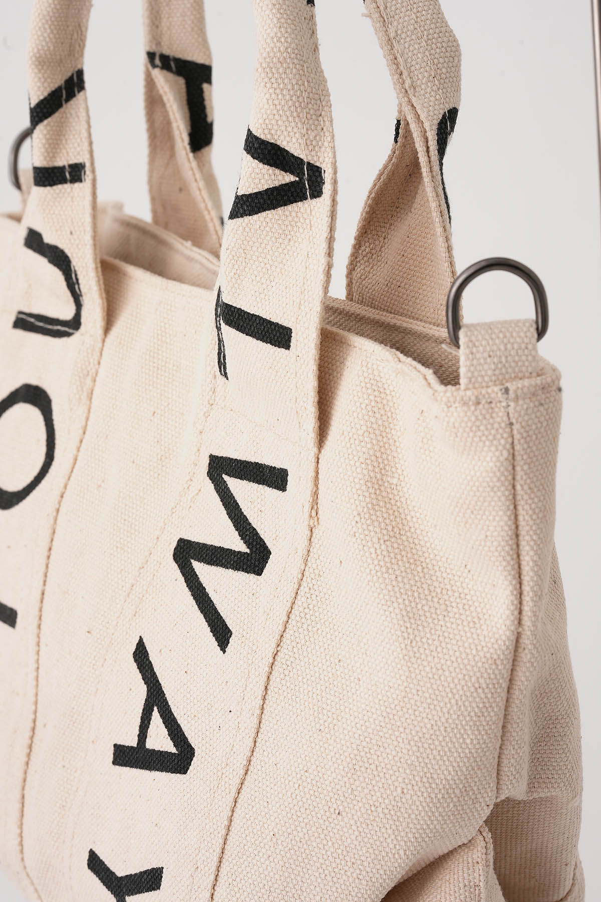 Krem Baskılı Kanvas Çanta 7063 - 3
