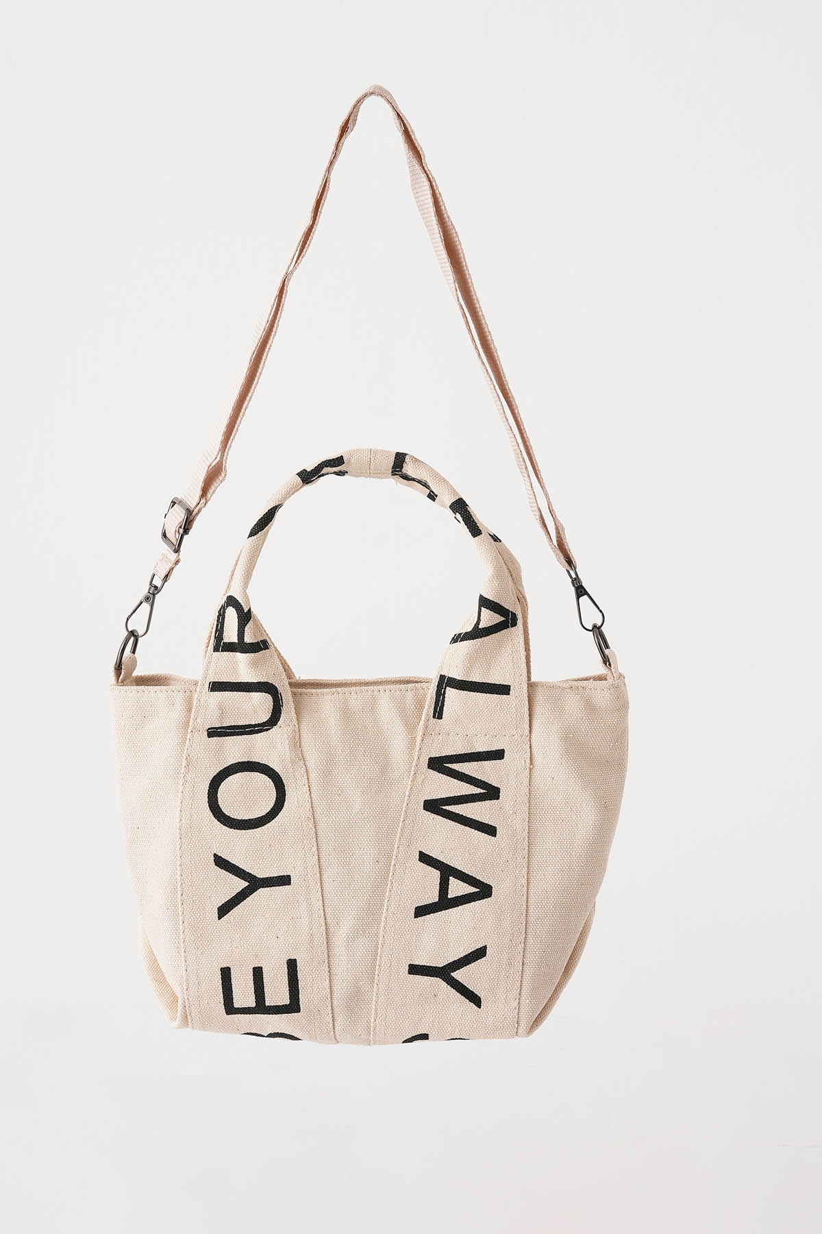 Krem Baskılı Kanvas Çanta 7063 - 4