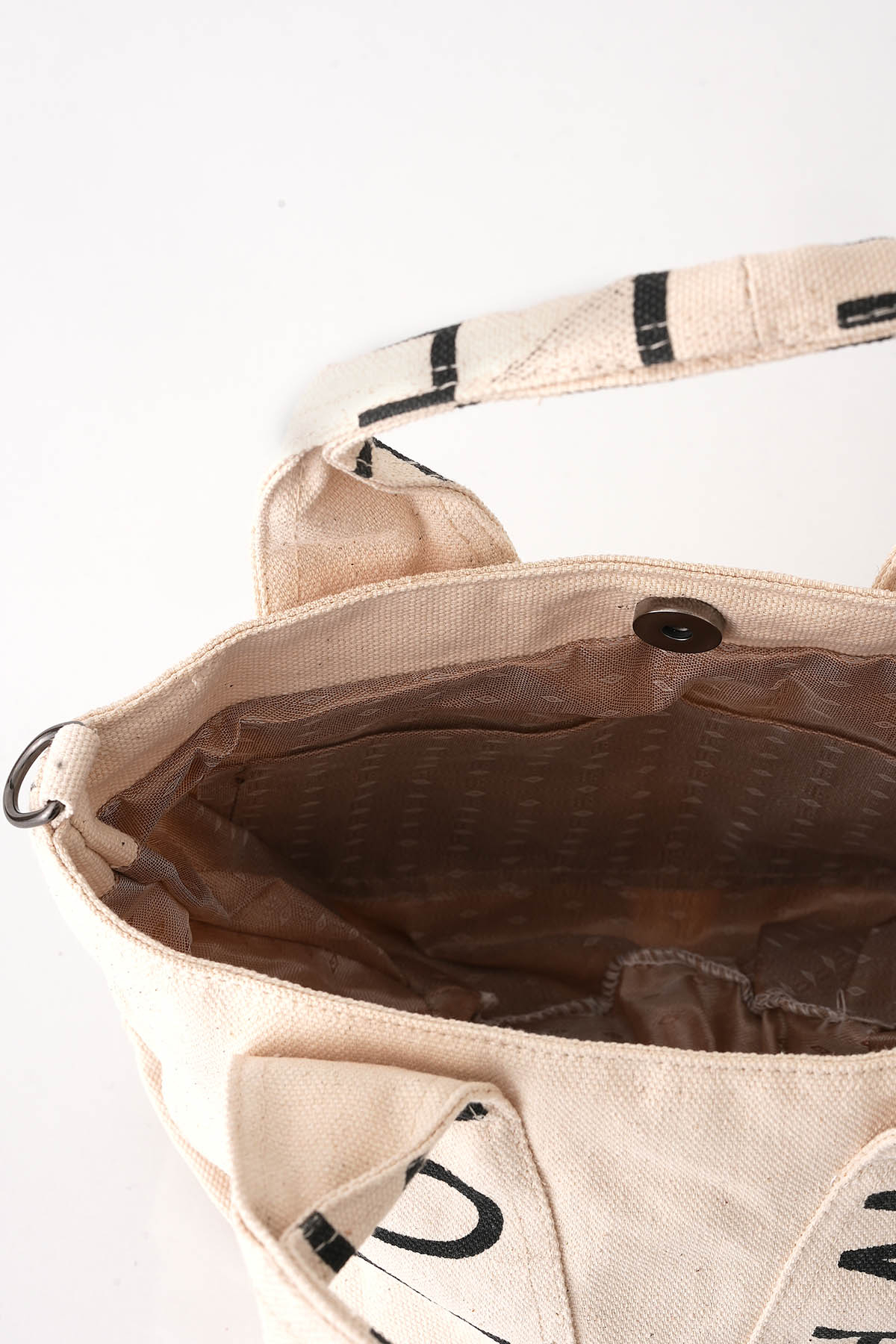 Krem Baskılı Kanvas Çanta 7063 - 5