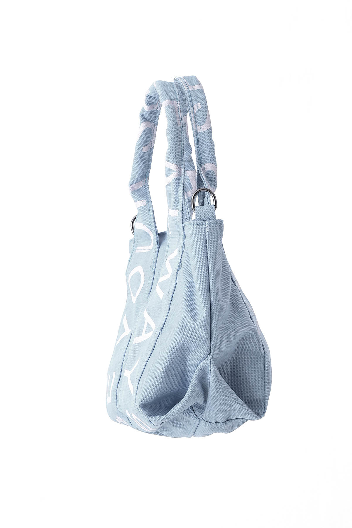 7063 Baskılı Kanvas Çanta Mavi - 3