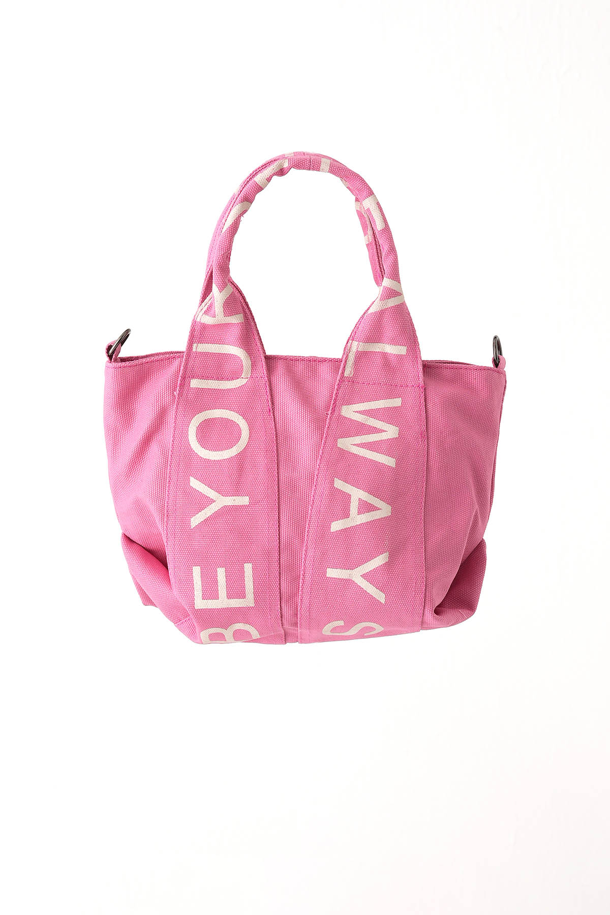 7063 Baskılı Kanvas Çanta Pembe - 1