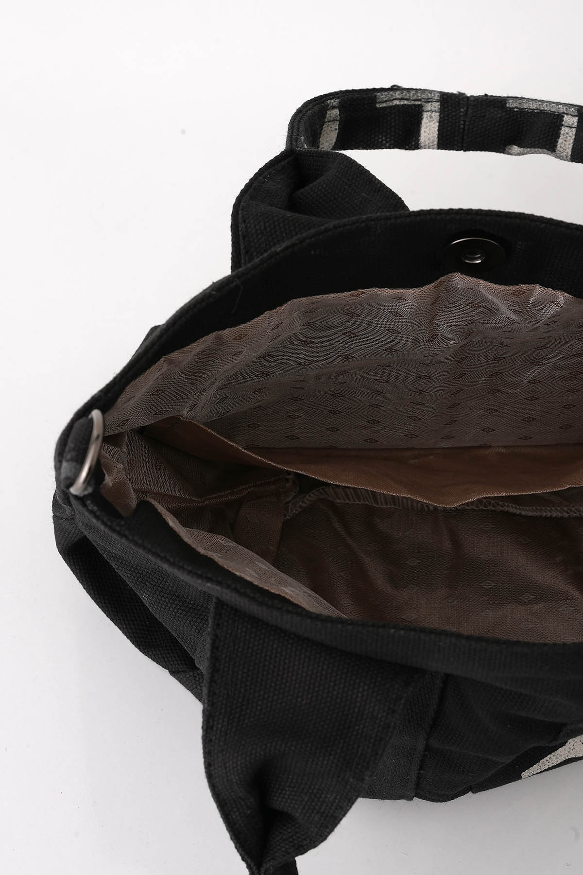 7063 Baskılı Kanvas Çanta Siyah - 4