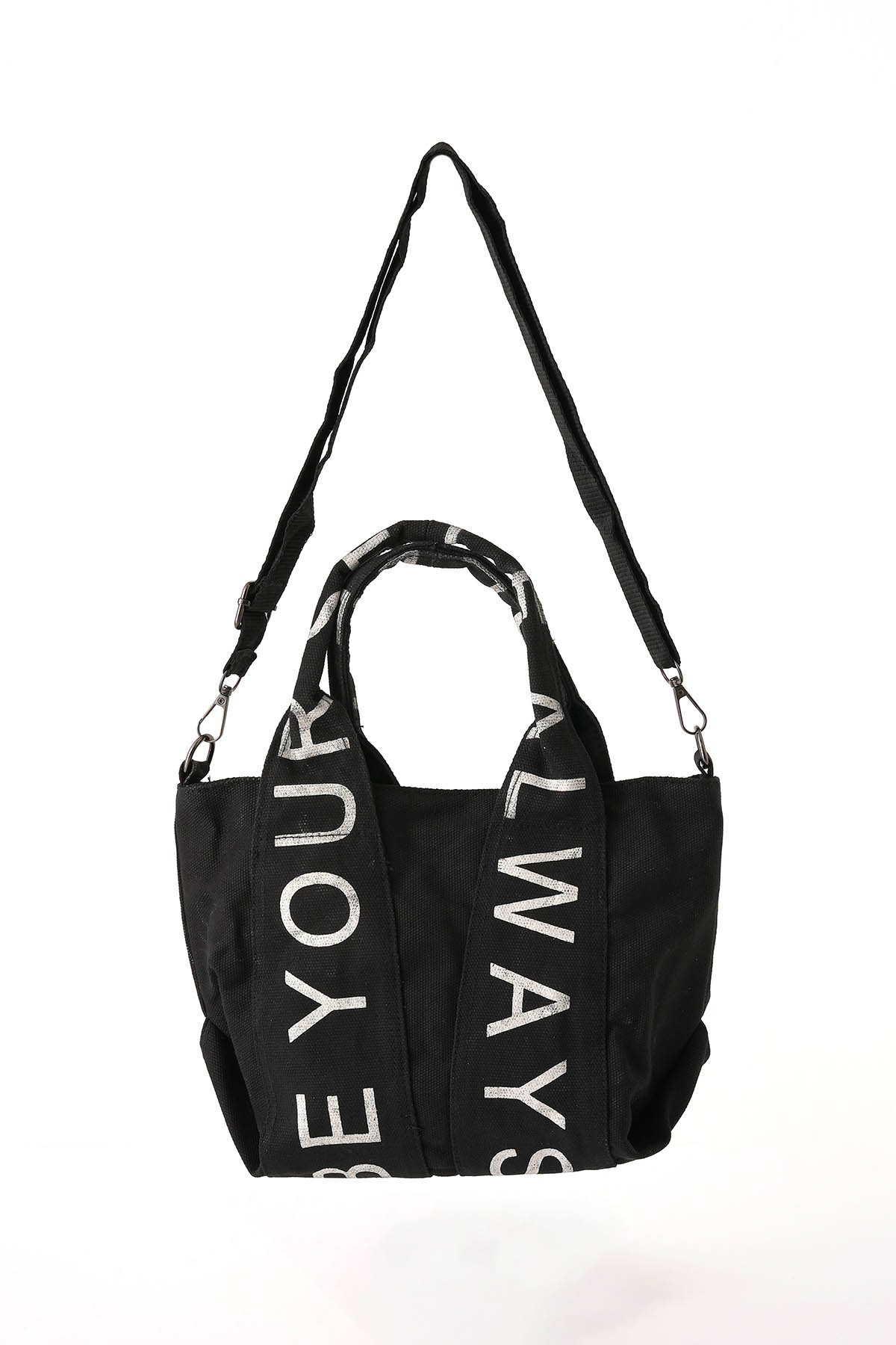 Siyah Baskılı Kanvas Çanta 7063 - 3