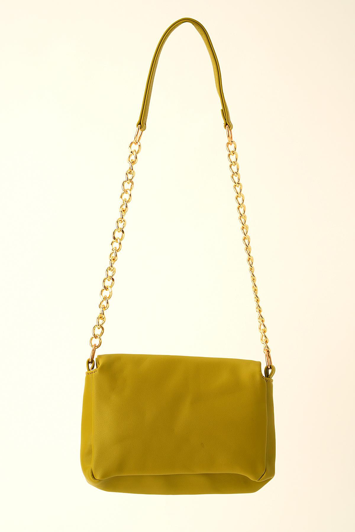 Yeşil Chaıns Zincir Detaylı Çanta 7065 - 2