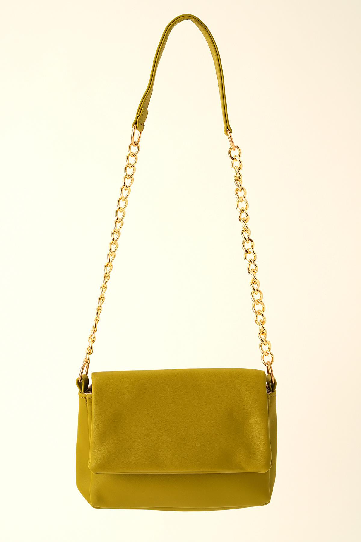 Yeşil Chaıns Zincir Detaylı Çanta 7065 - 3