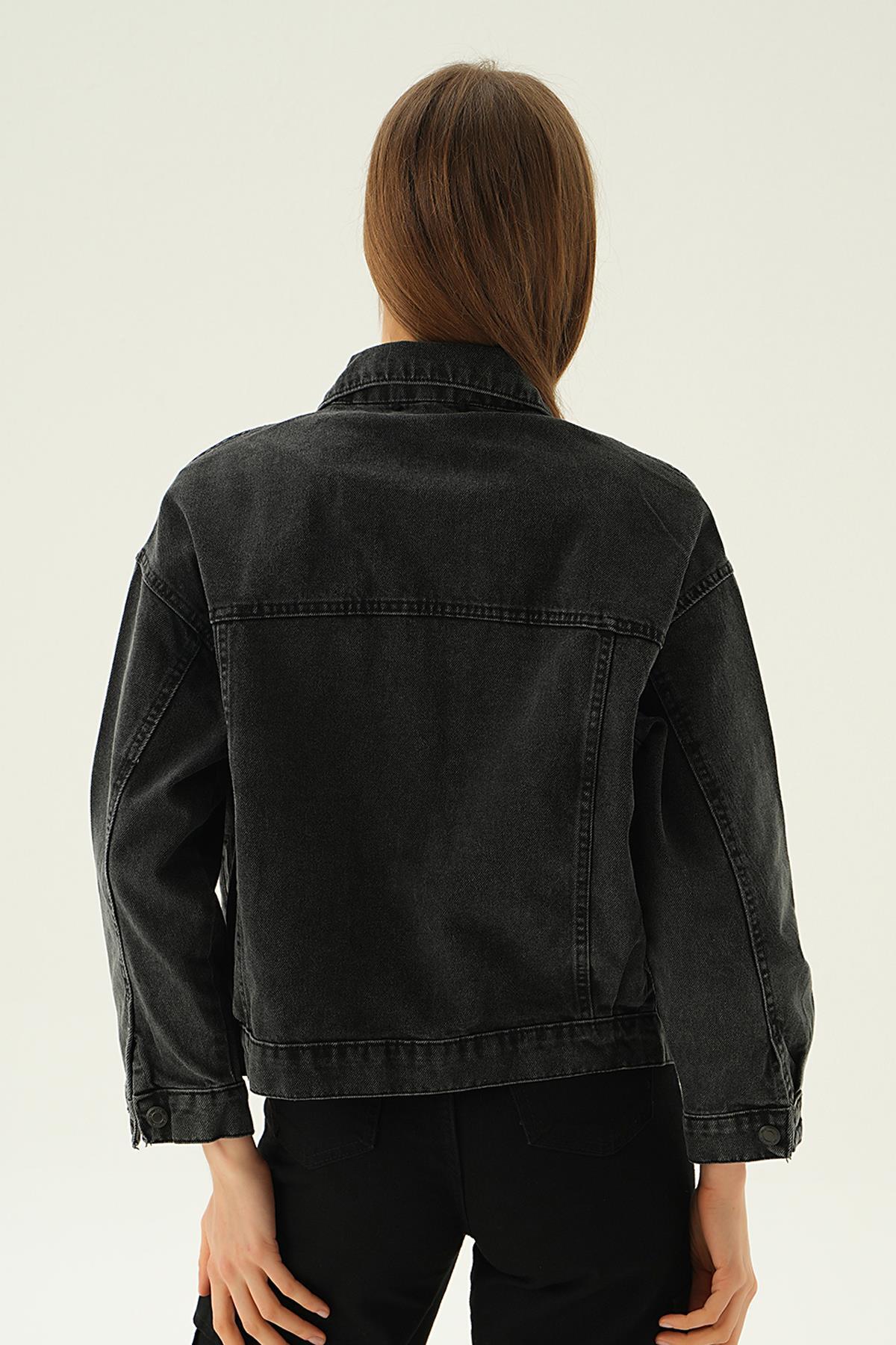 Füme Oversize Kot Ceket 7084 - 3