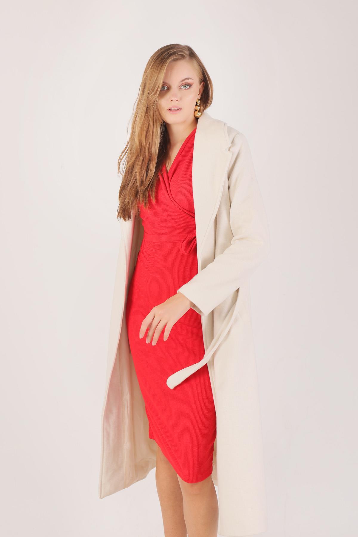 7100A Kol Vatkalı Kaşe Kaban Taş - 2