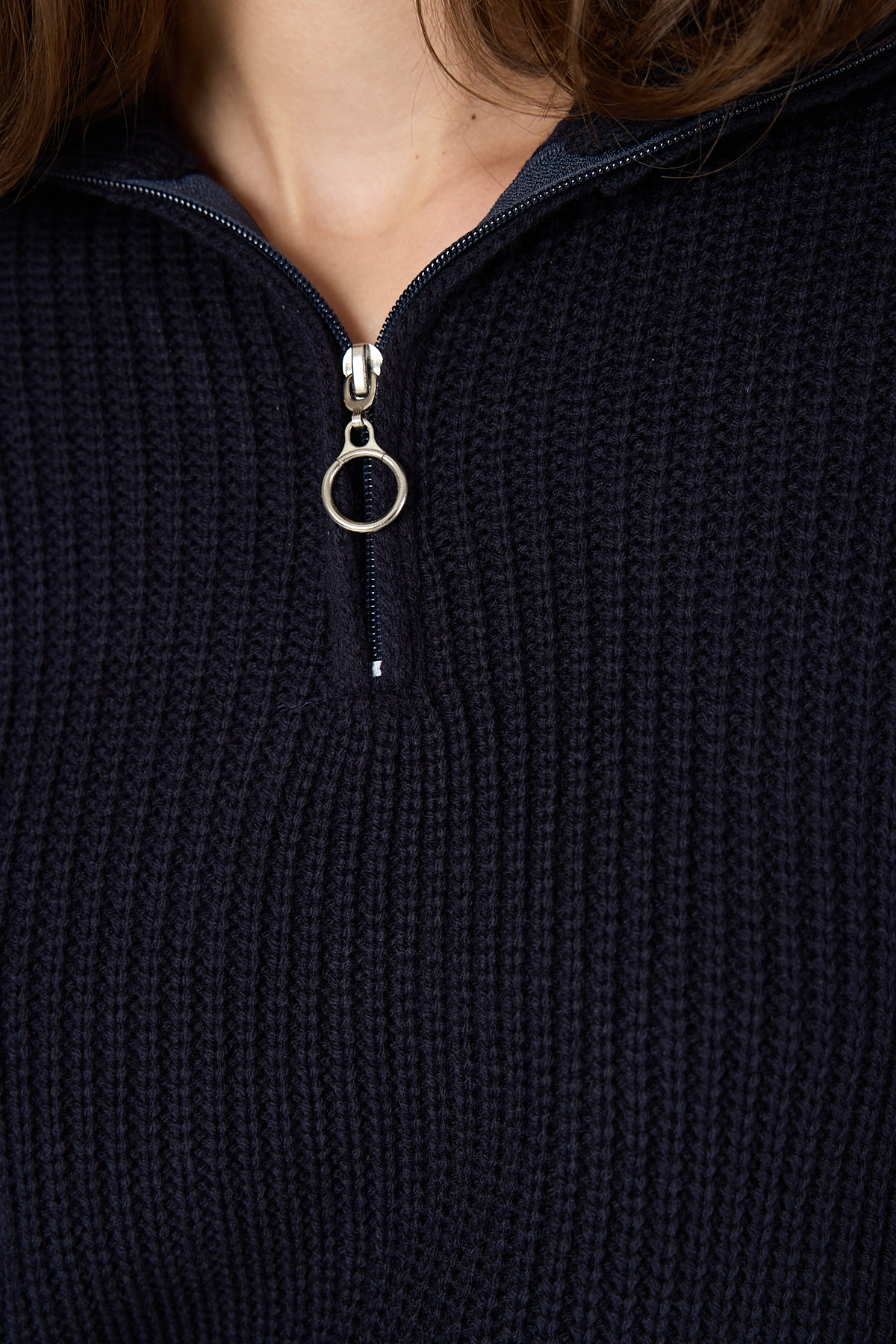 Laci Yarım Fermuarlı Crop Triko Kadın Kazak 7135 - 4