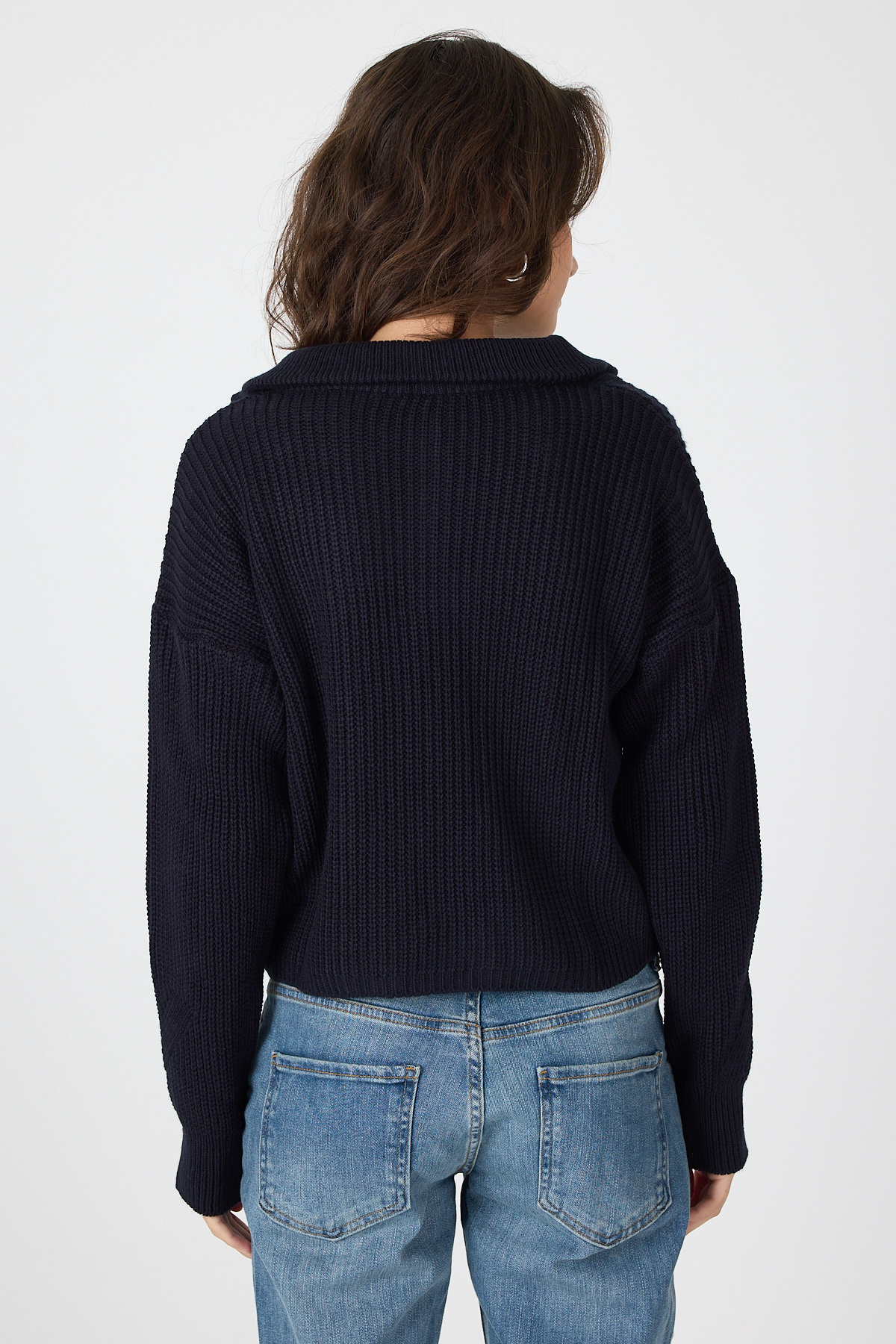 Laci Yarım Fermuarlı Crop Triko Kadın Kazak 7135 - 5