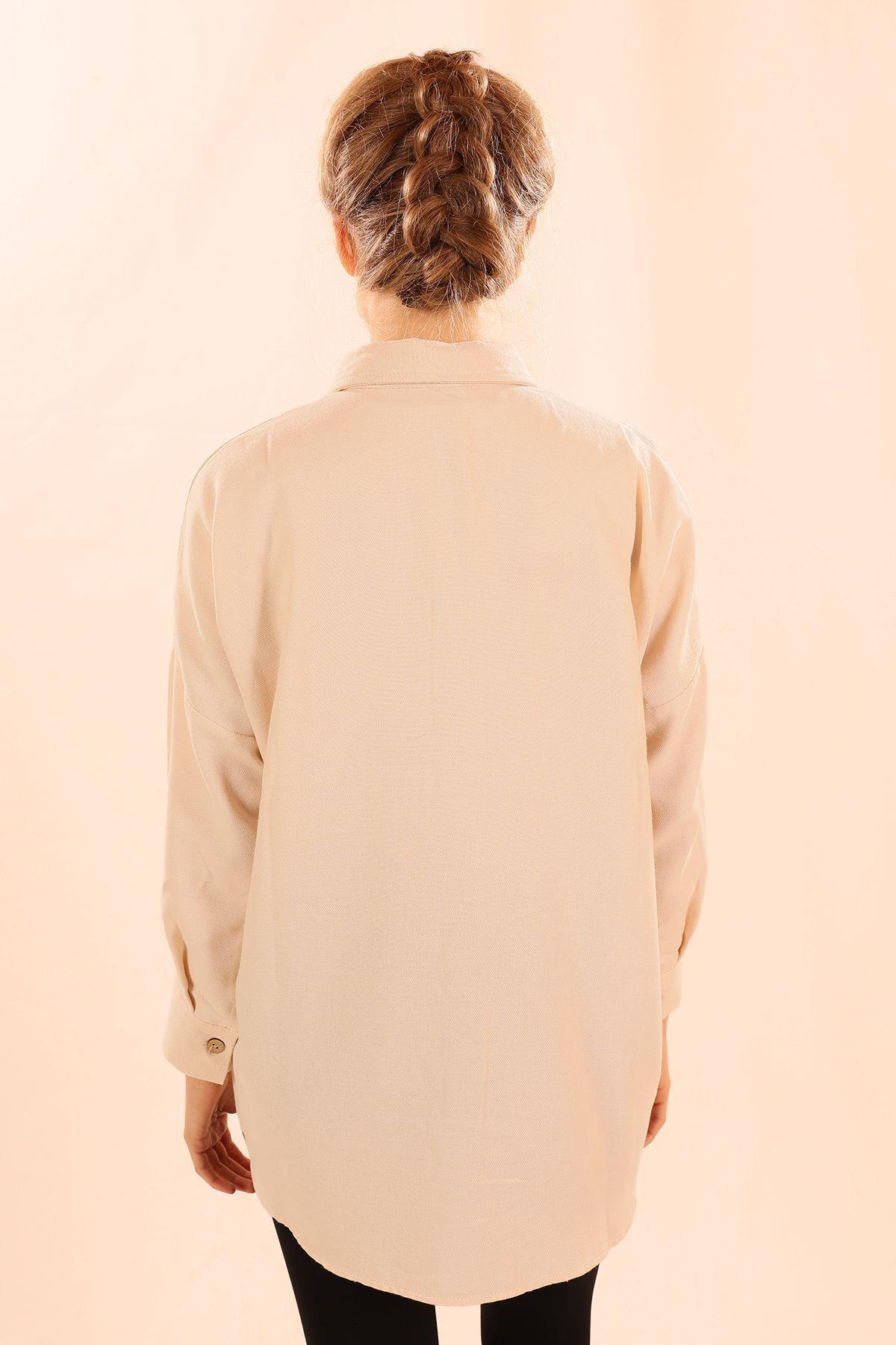 Taş Cep Nakış Detay Gömlek 71388 - 8