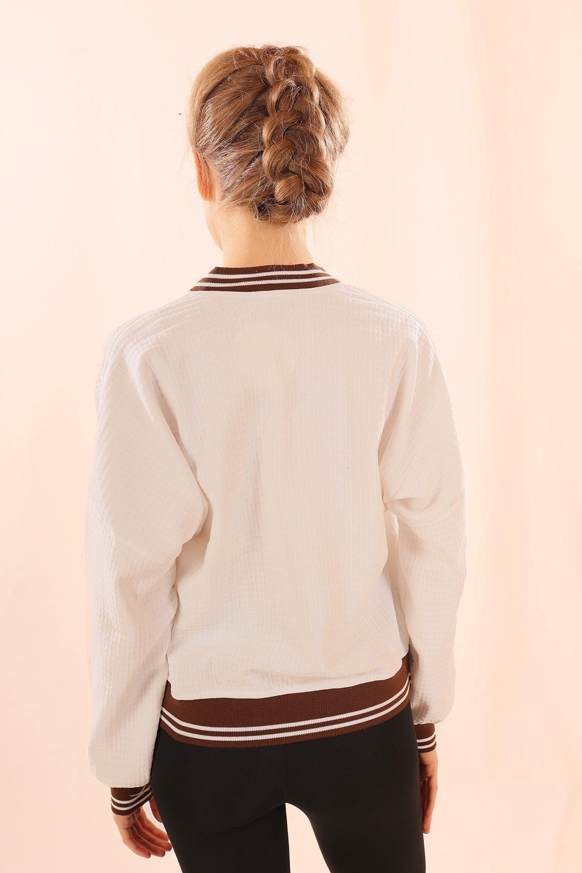 71399 Brooklyn Baskı Sweat Kahve - 5