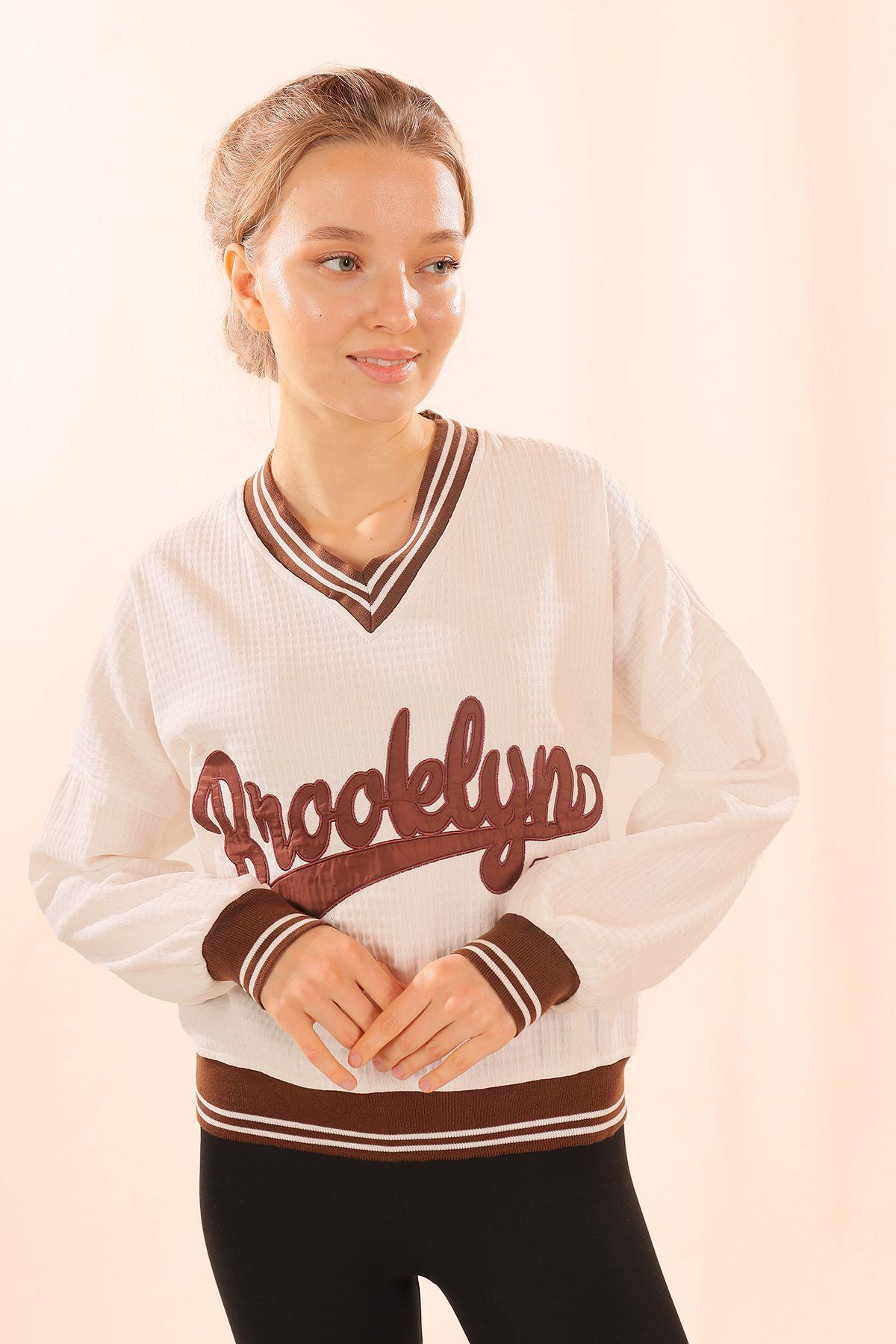 Kahve Brooklyn Baskı Sweat 71399 