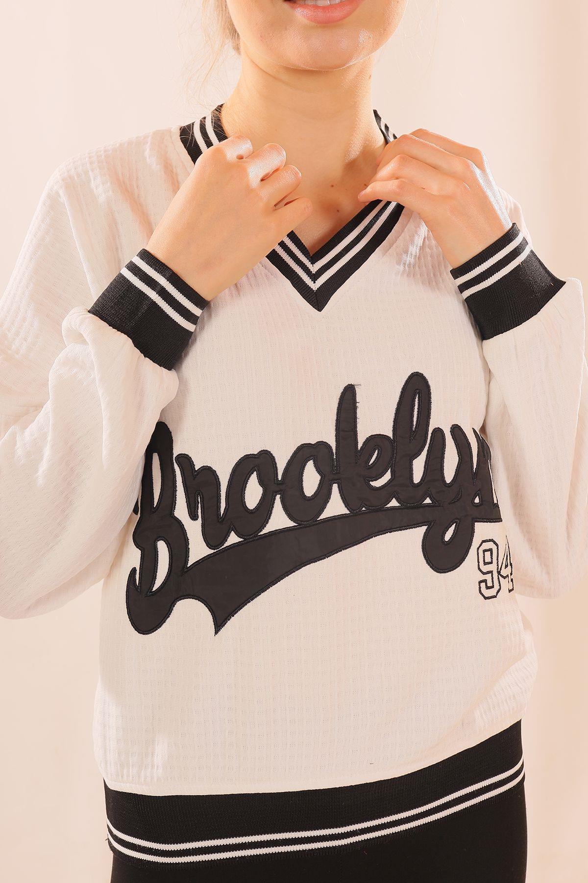 Siyah Brooklyn Baskı Sweat 71399 - 2