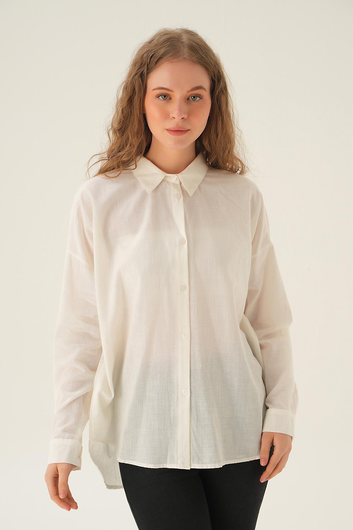 71423 Arka Baskılı Gömlek Kahve - 1